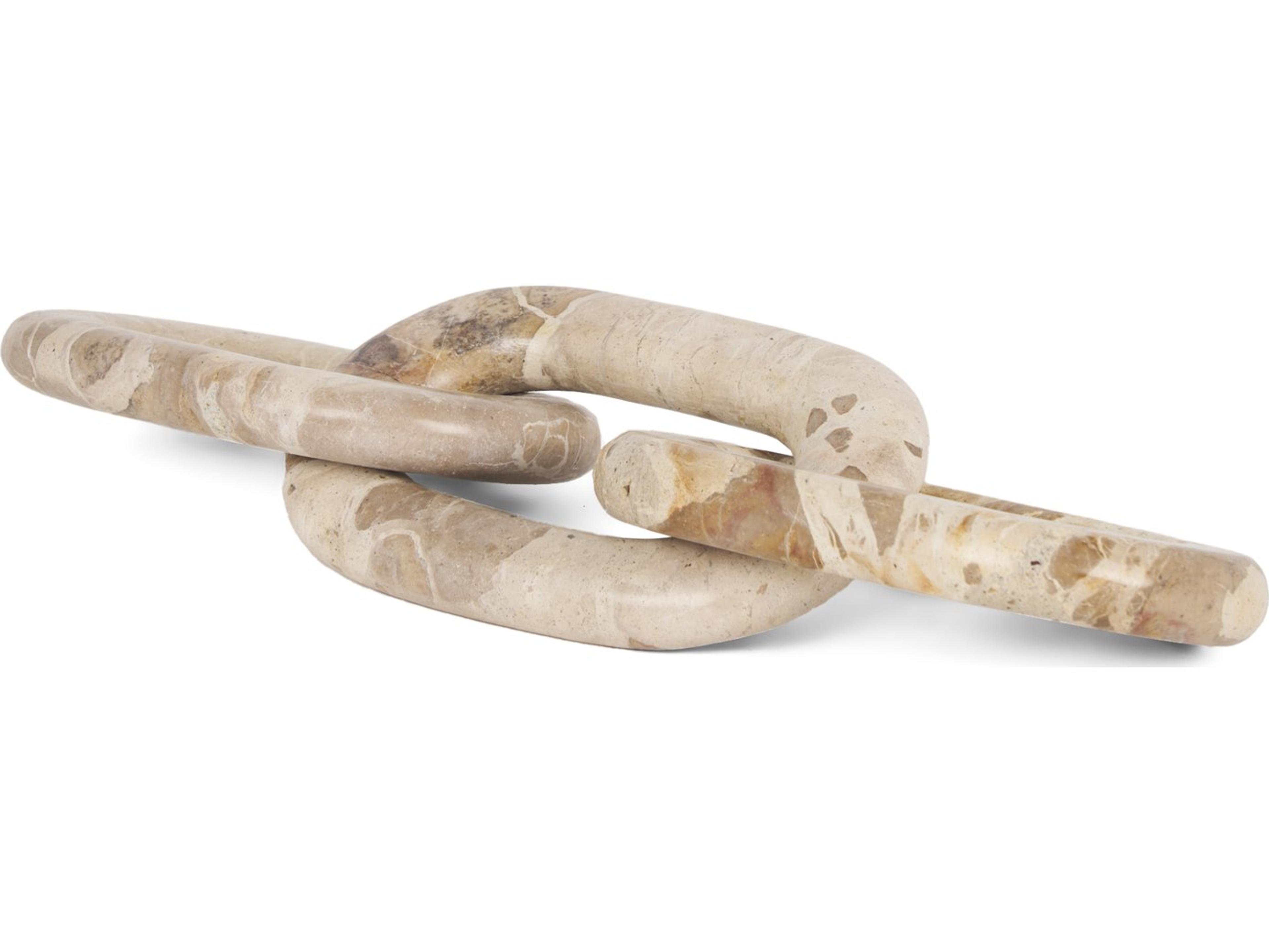 Reinir Beige Marble Chain Link Decorative Object