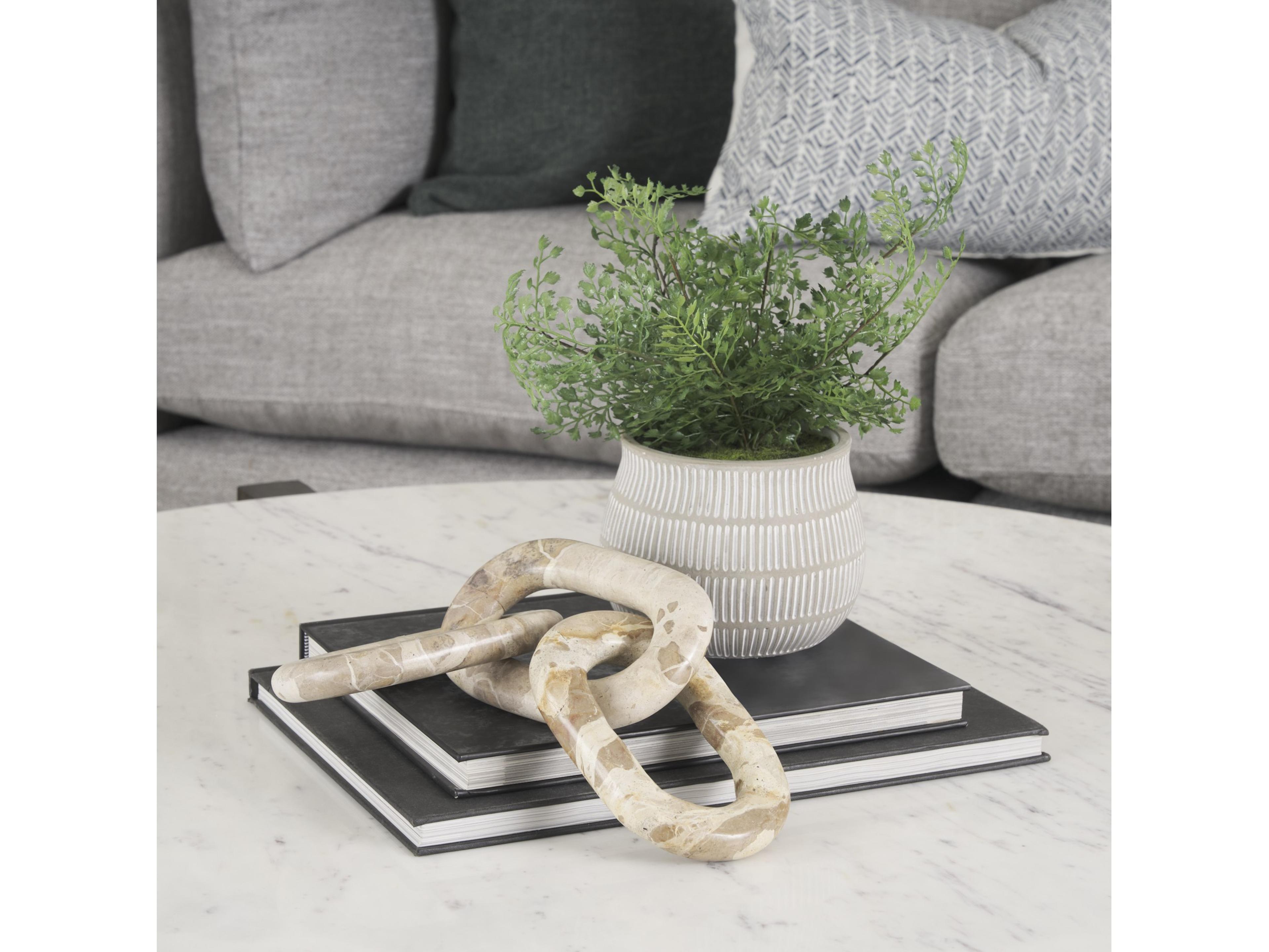 Mercana Reinir Beige Marble Chain Link Decorative Object