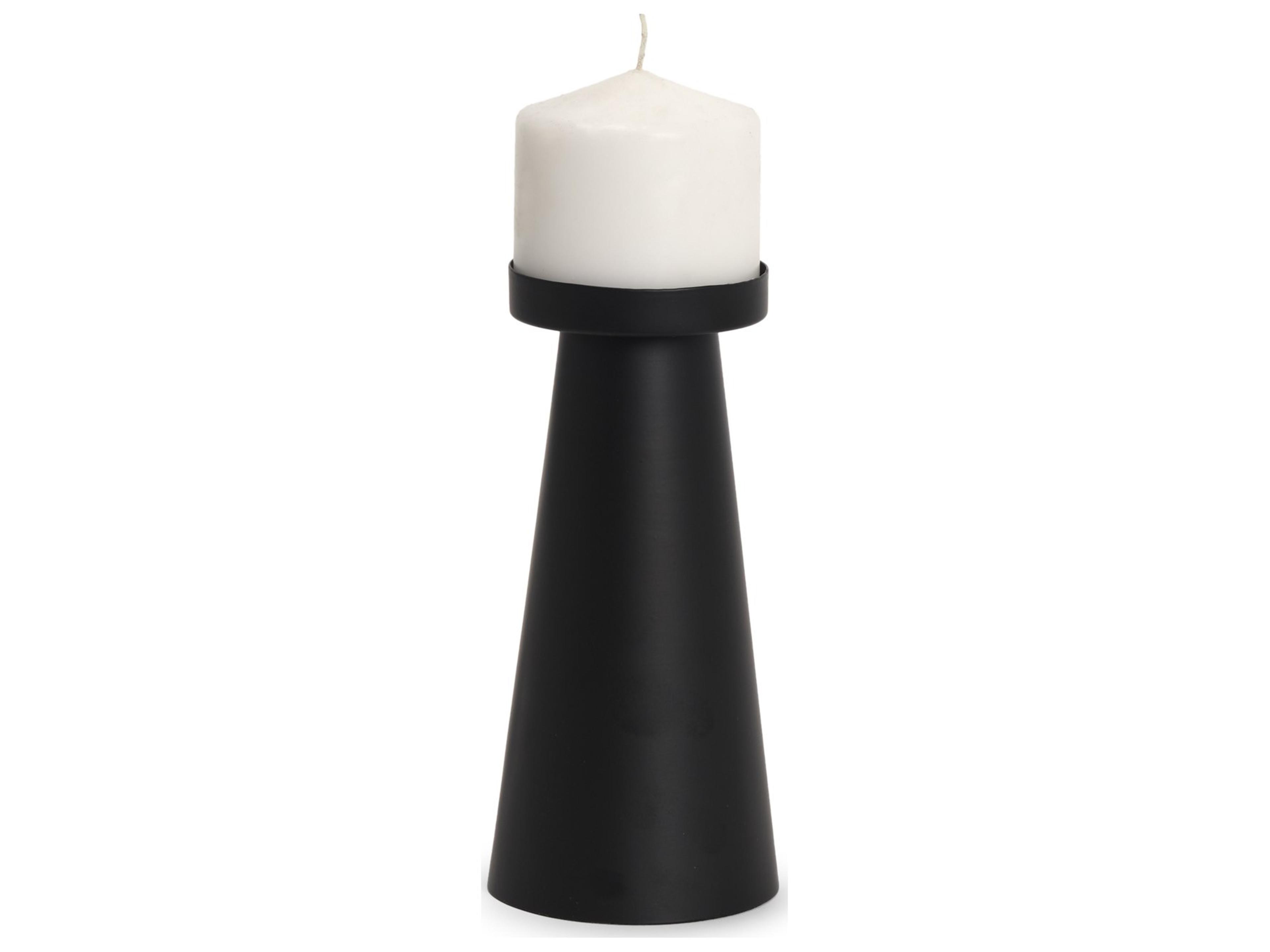Quadir Medium Matte Black Metal Candle Holder
