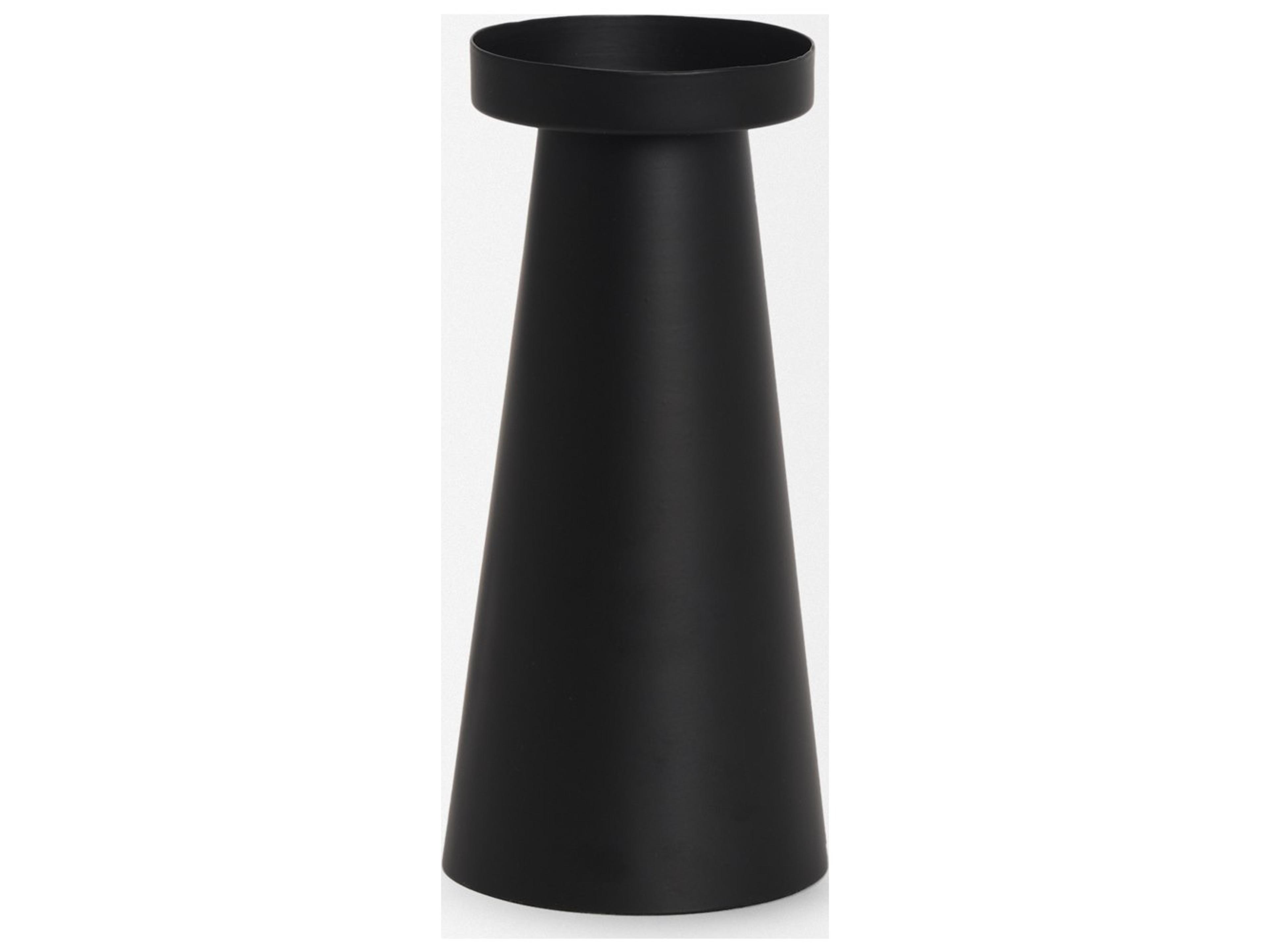 Mercana Quadir Medium Matte Black Metal Candle Holder