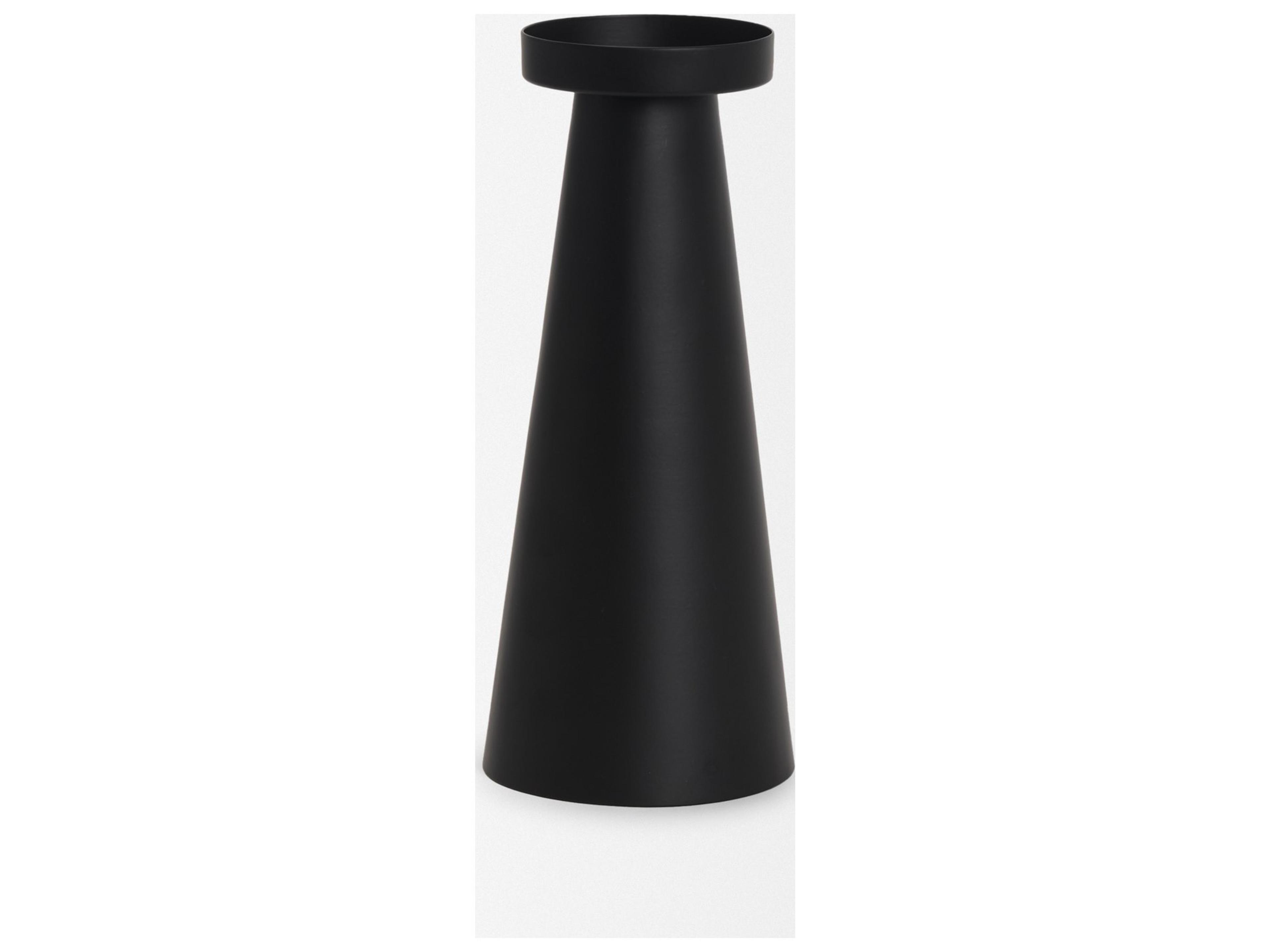 Mercana Quadir Tall Matte Black Metal Candle Holder