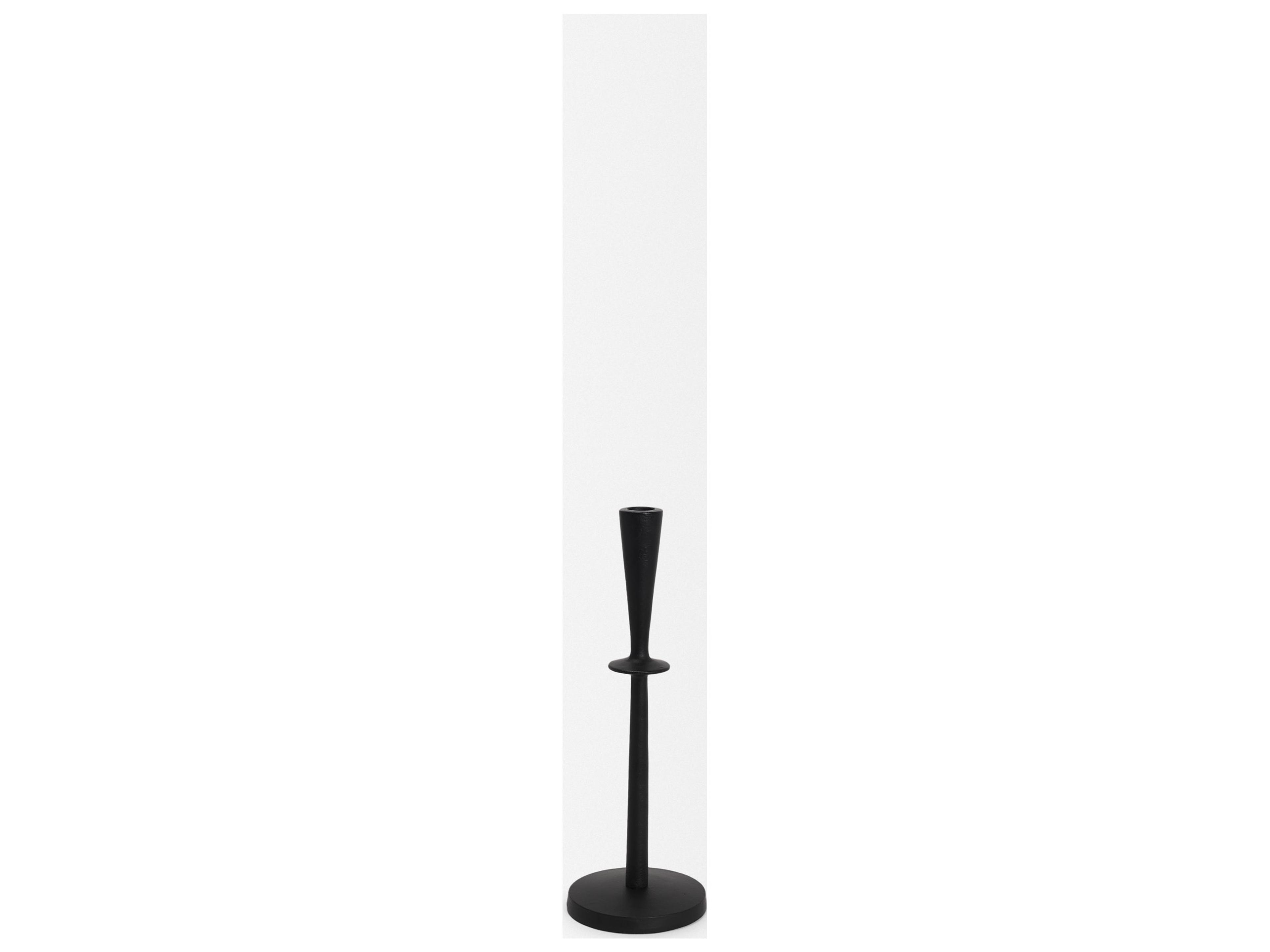 Mercana Qwin Matte Black Cast Aluminum Medium Candle Holder