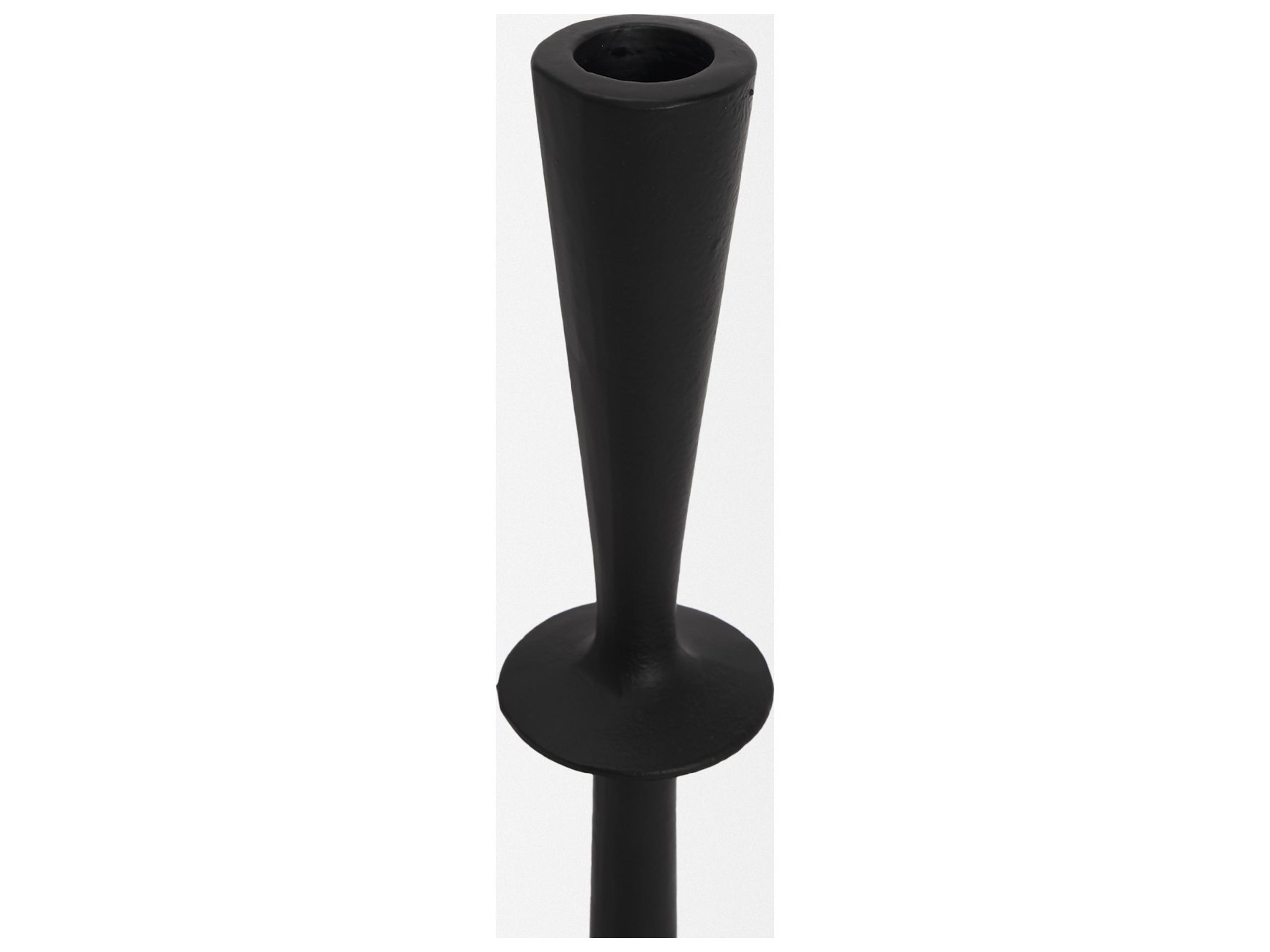 Mercana Qwin Matte Black Cast Aluminum Medium Candle Holder