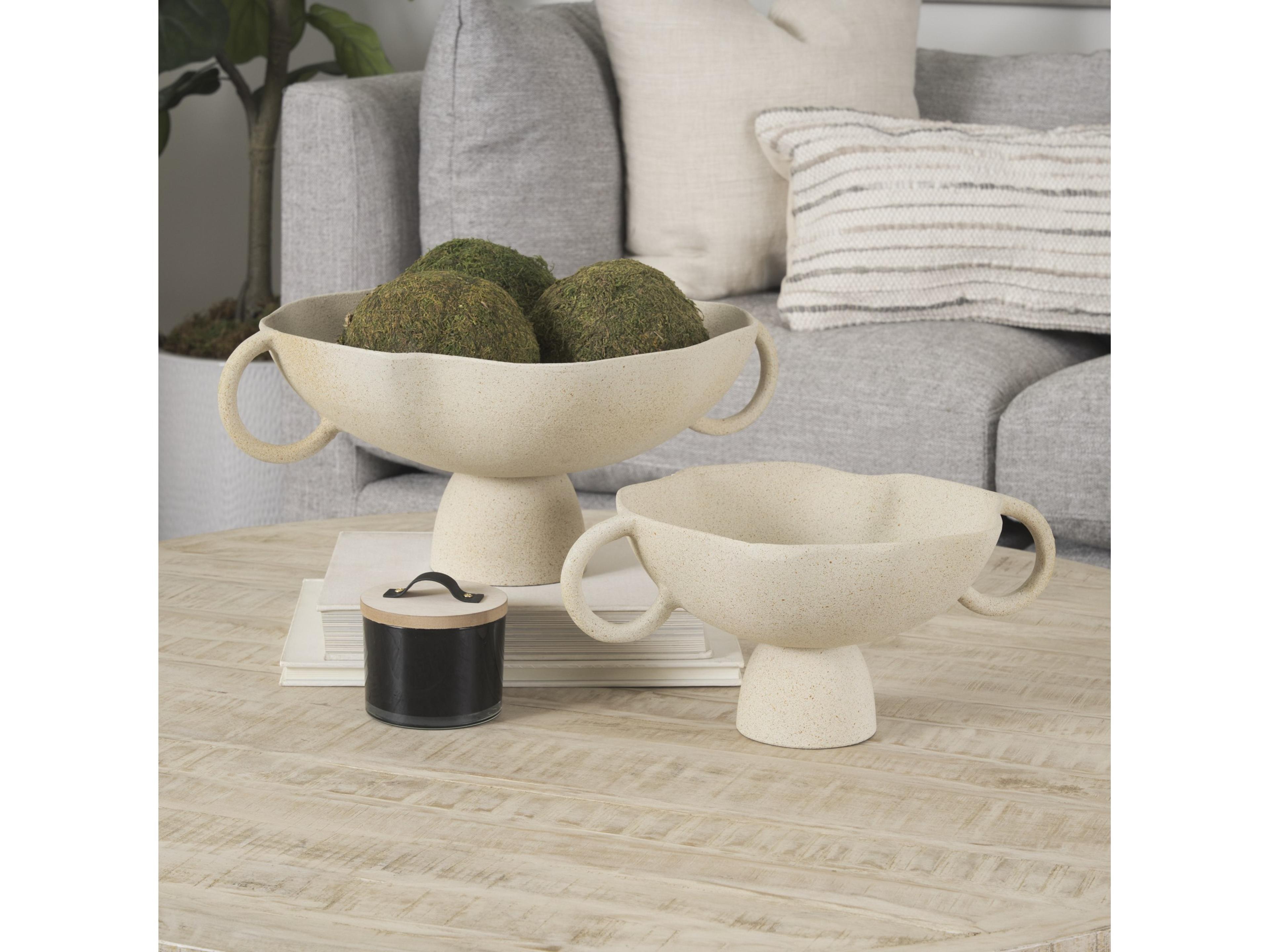 Mercana Radka Beige Textured Small Metal Decorative Bowl