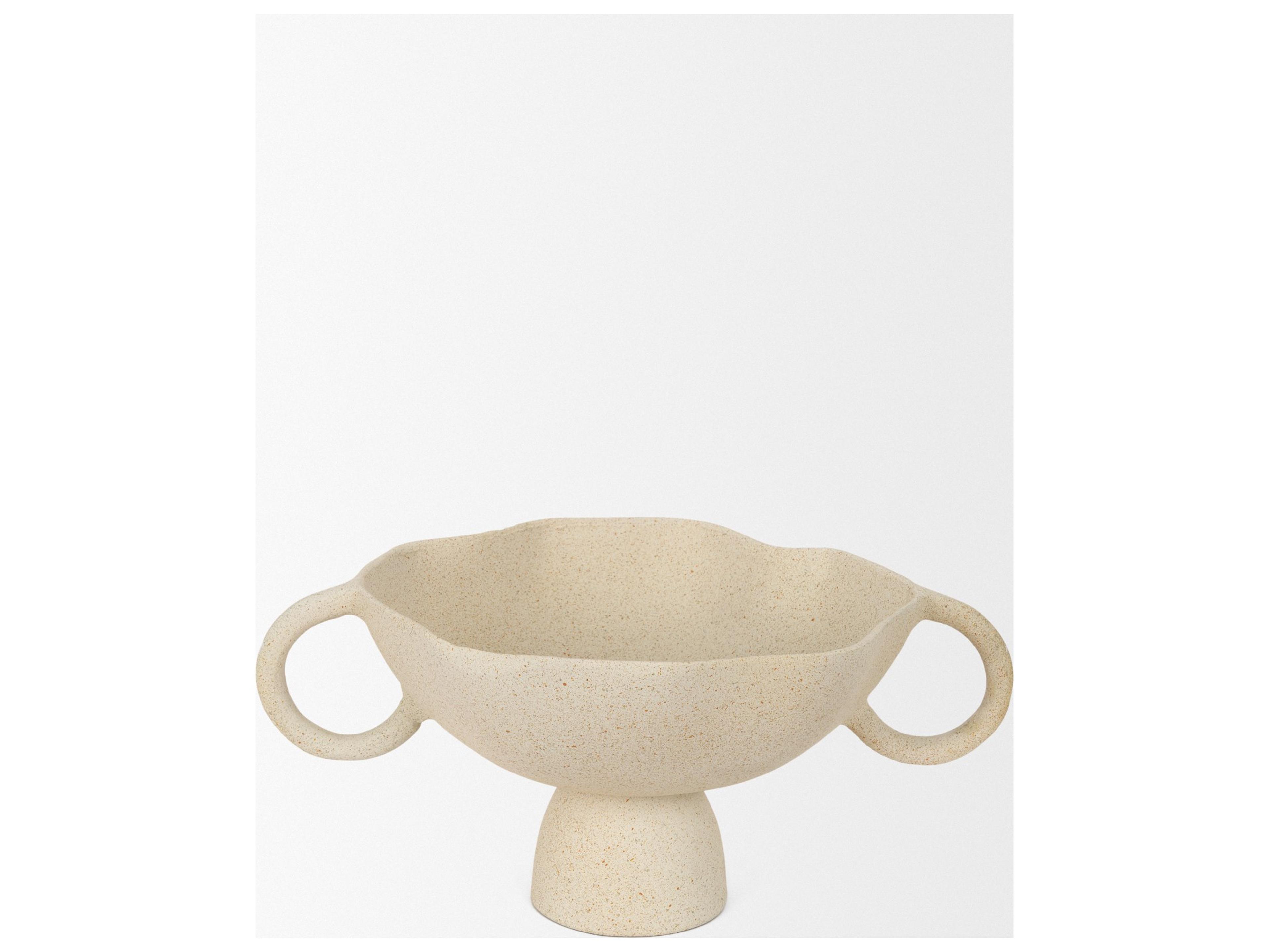 Mercana Radka Beige Textured Small Metal Decorative Bowl