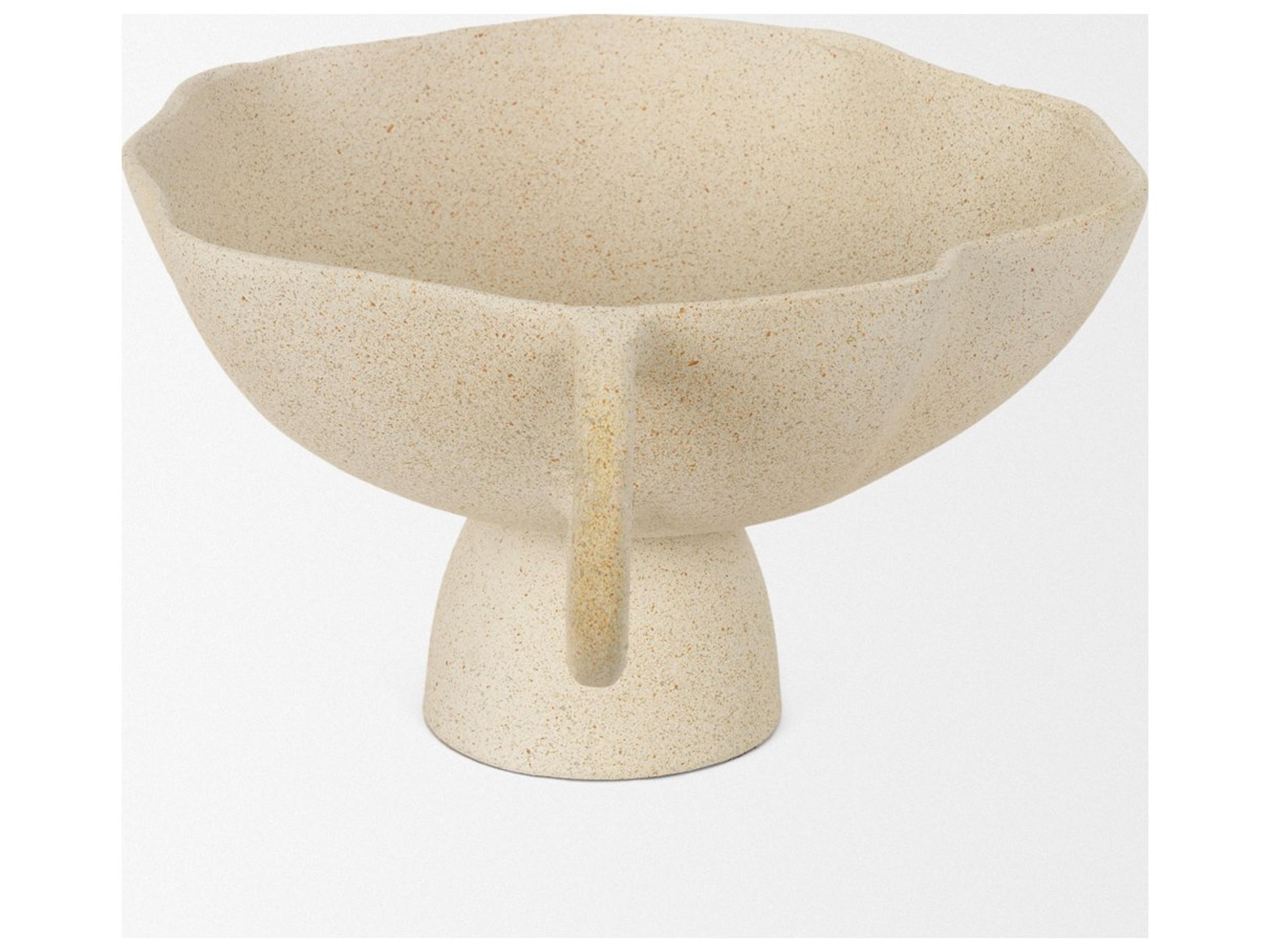 Mercana Radka Beige Textured Small Metal Decorative Bowl