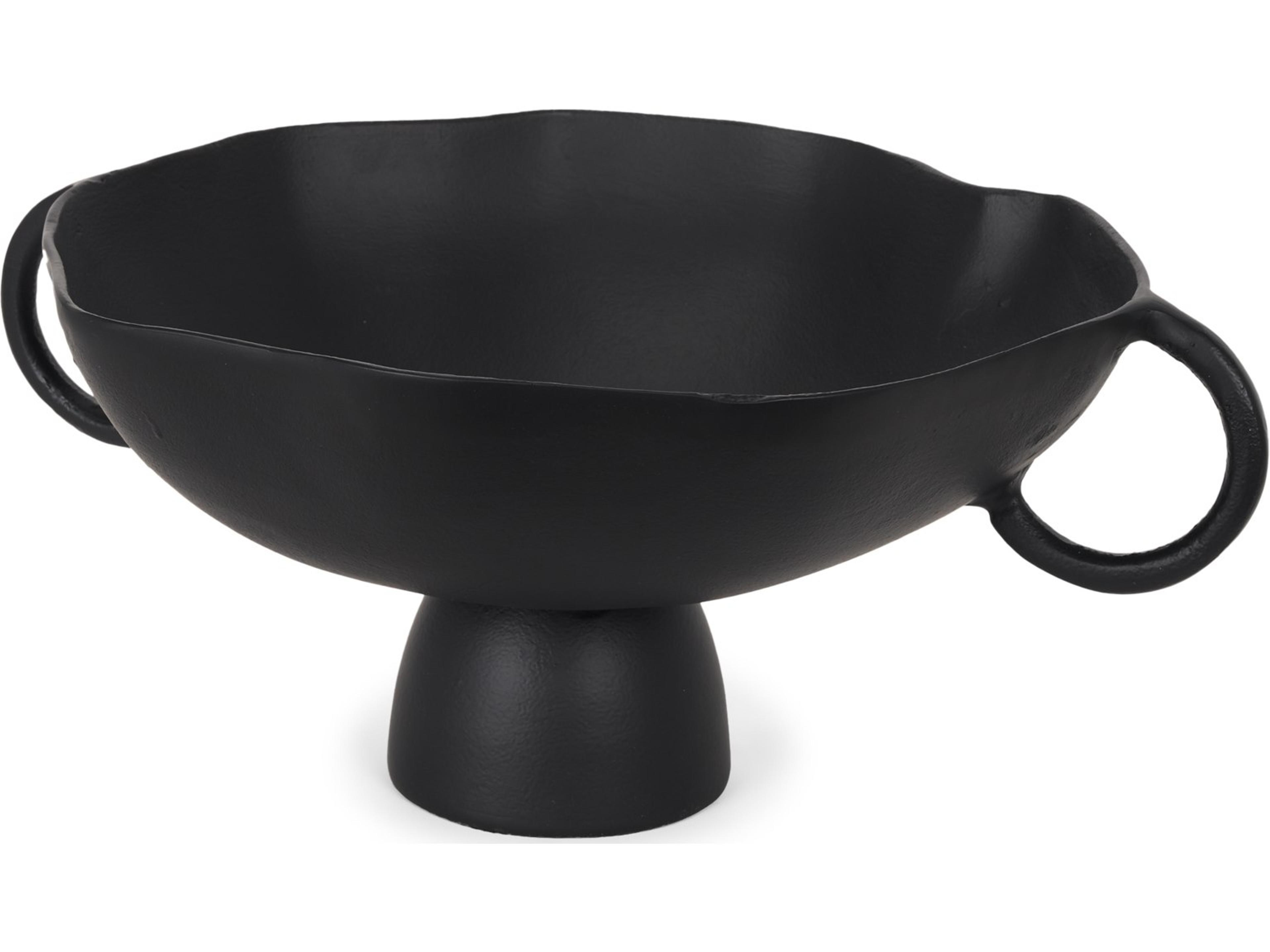Radka Large Matte Black Metal Decorative Bowl