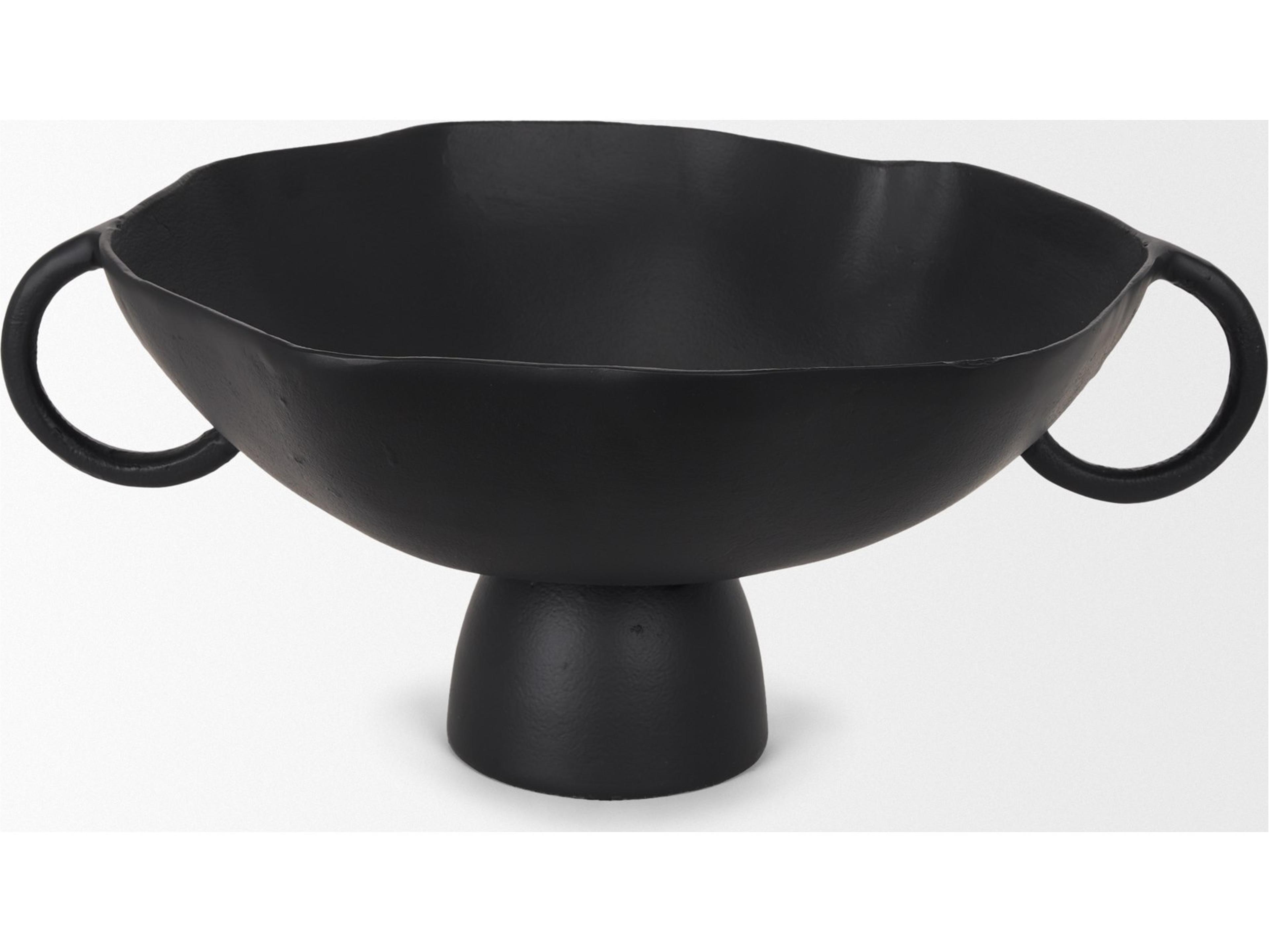 Mercana Radka Large Matte Black Metal Decorative Bowl