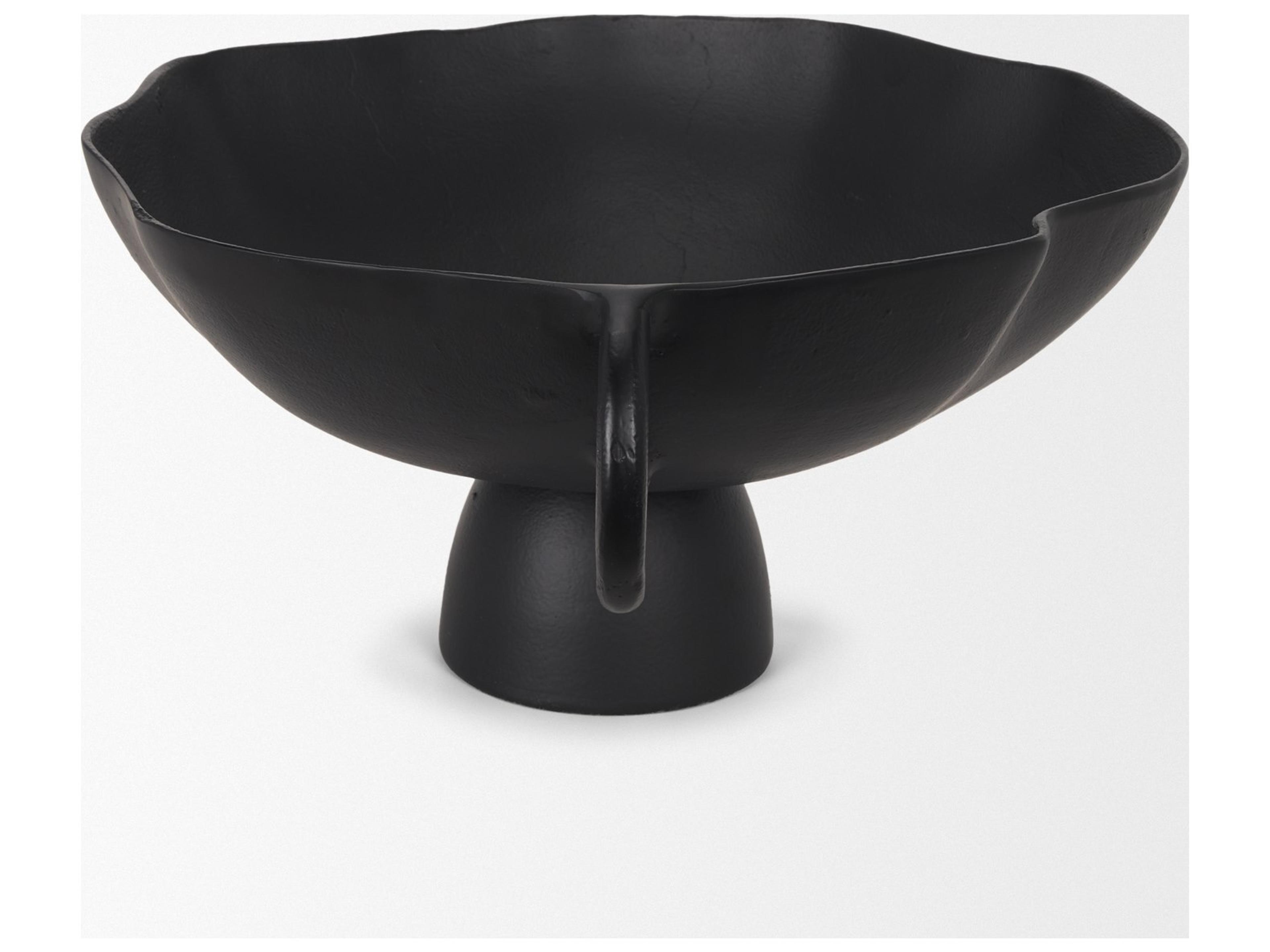 Mercana Radka Large Matte Black Metal Decorative Bowl