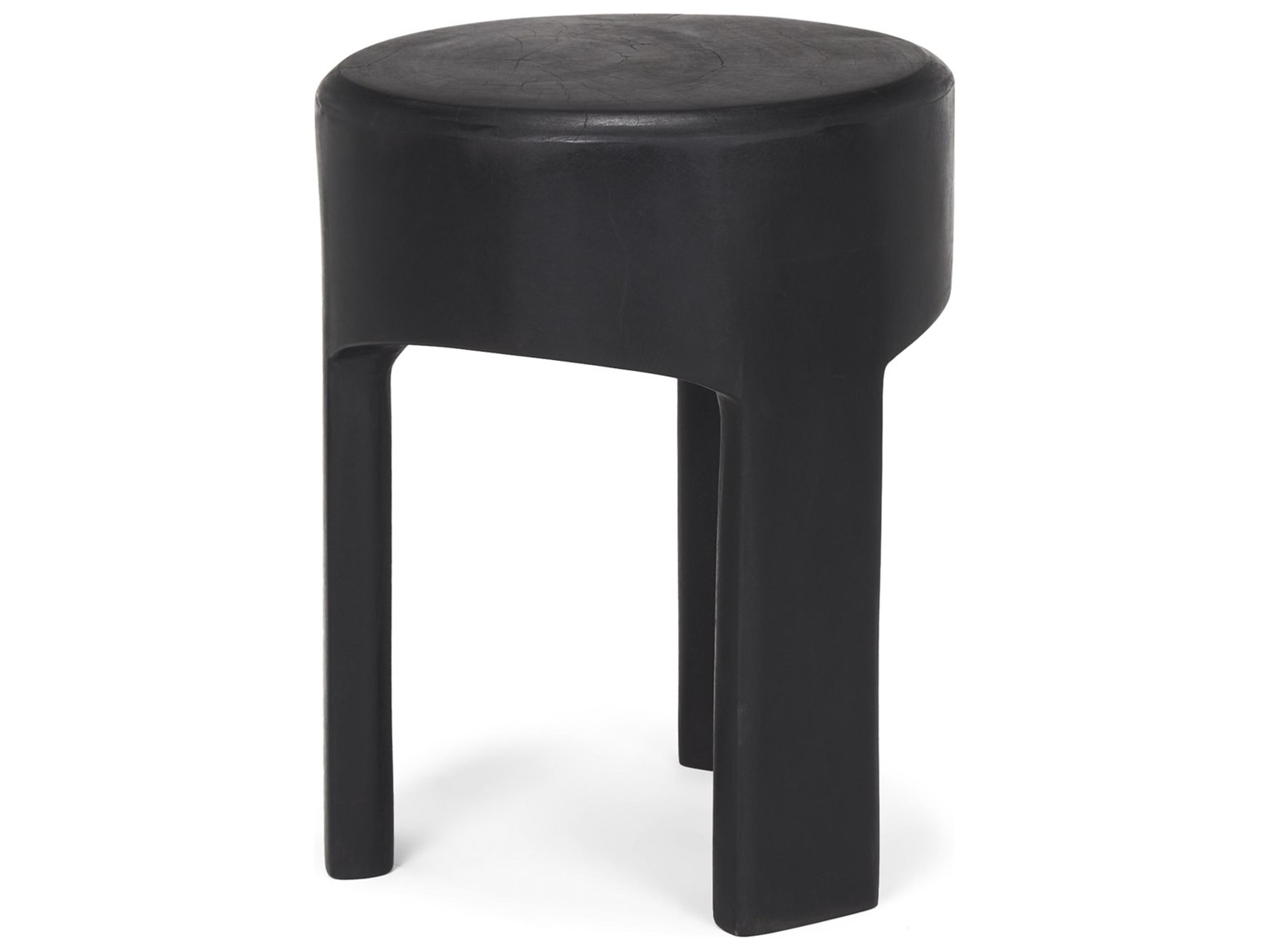 Mercana Riya Solid Black Wooden Stool