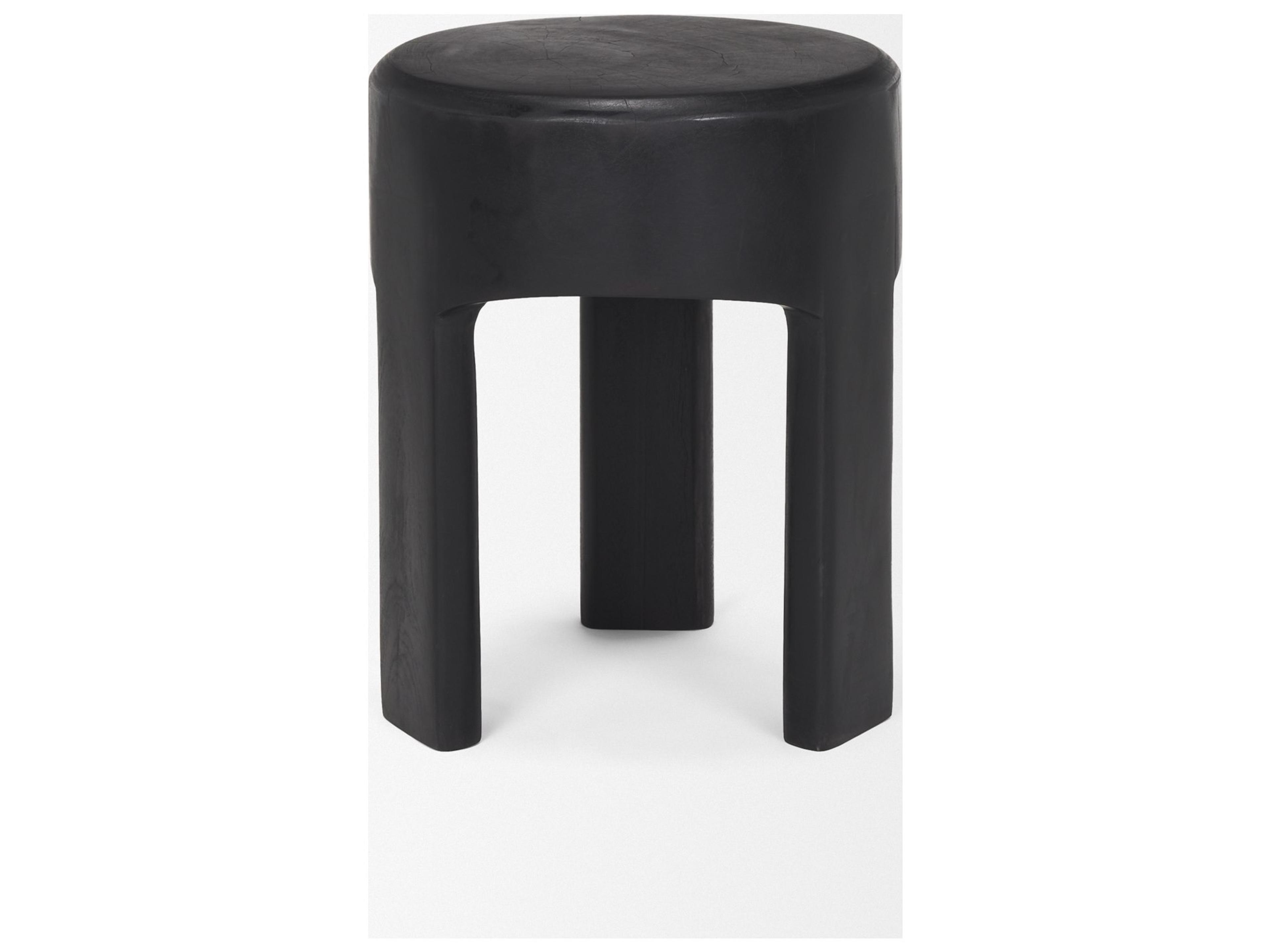 Mercana Riya Solid Black Wooden Stool