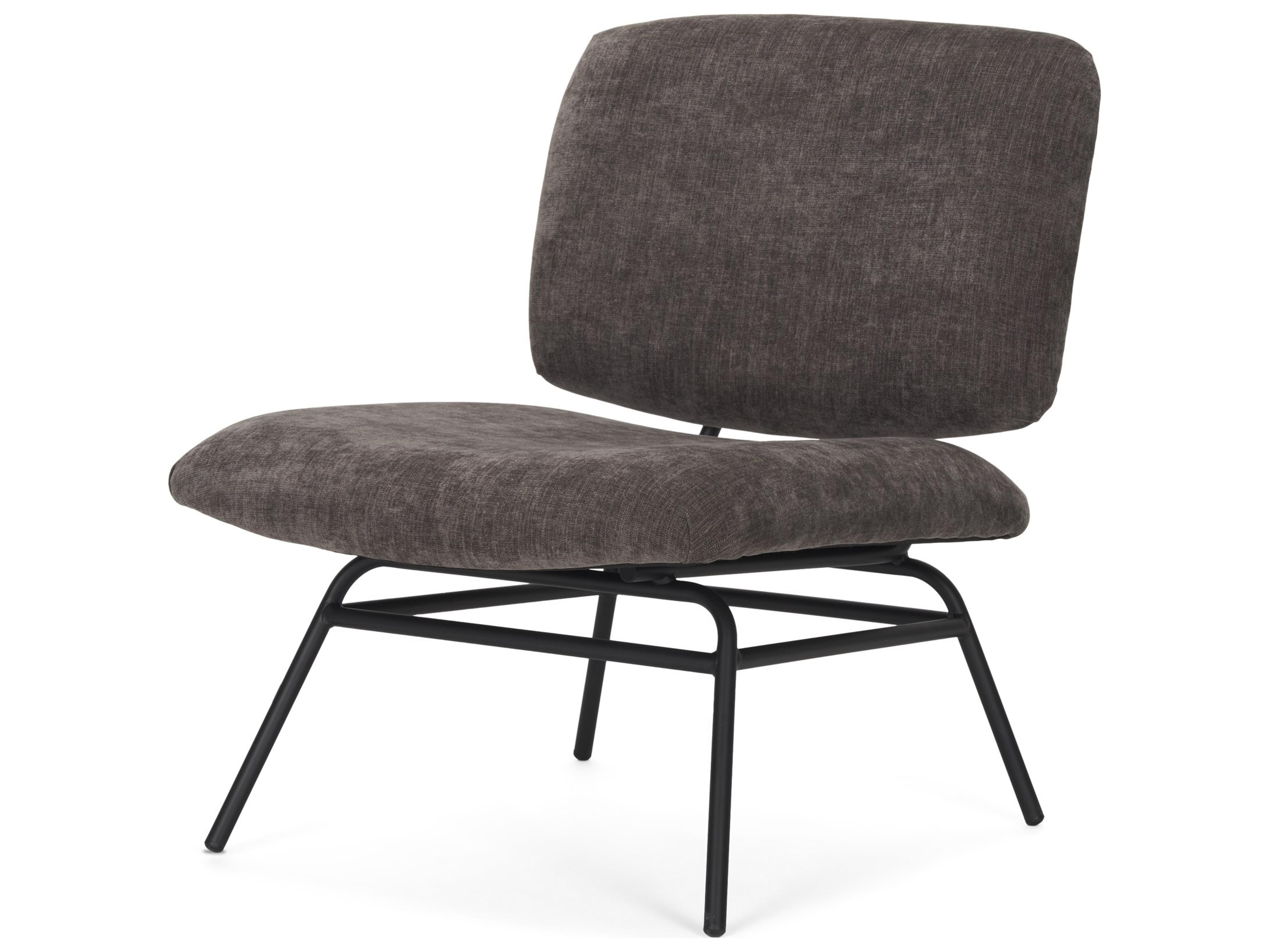 Nora Charcoal Fabric w/ Matte Black Metal Legs Accent Chair