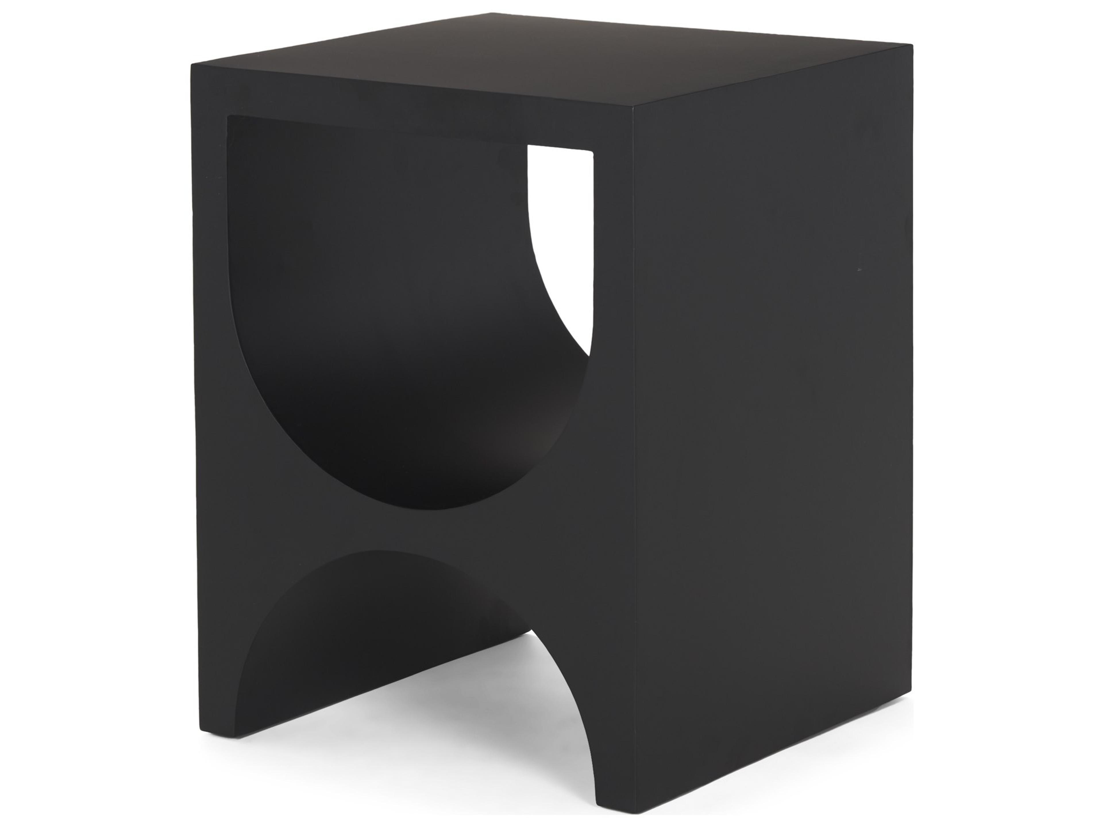 Sobi Matte Black Square Metal Side Table