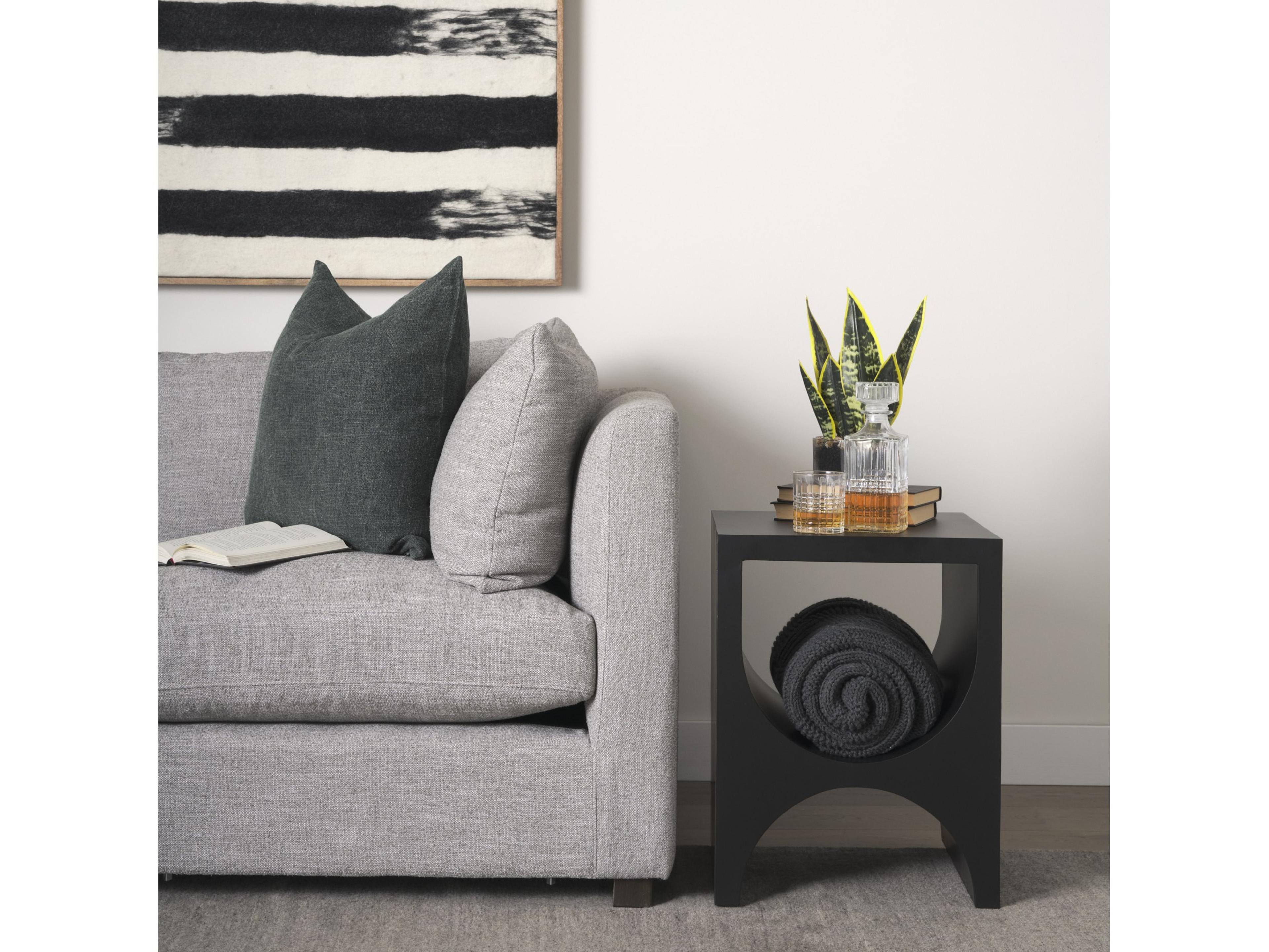 Mercana Sobi Matte Black Square Metal Side Table