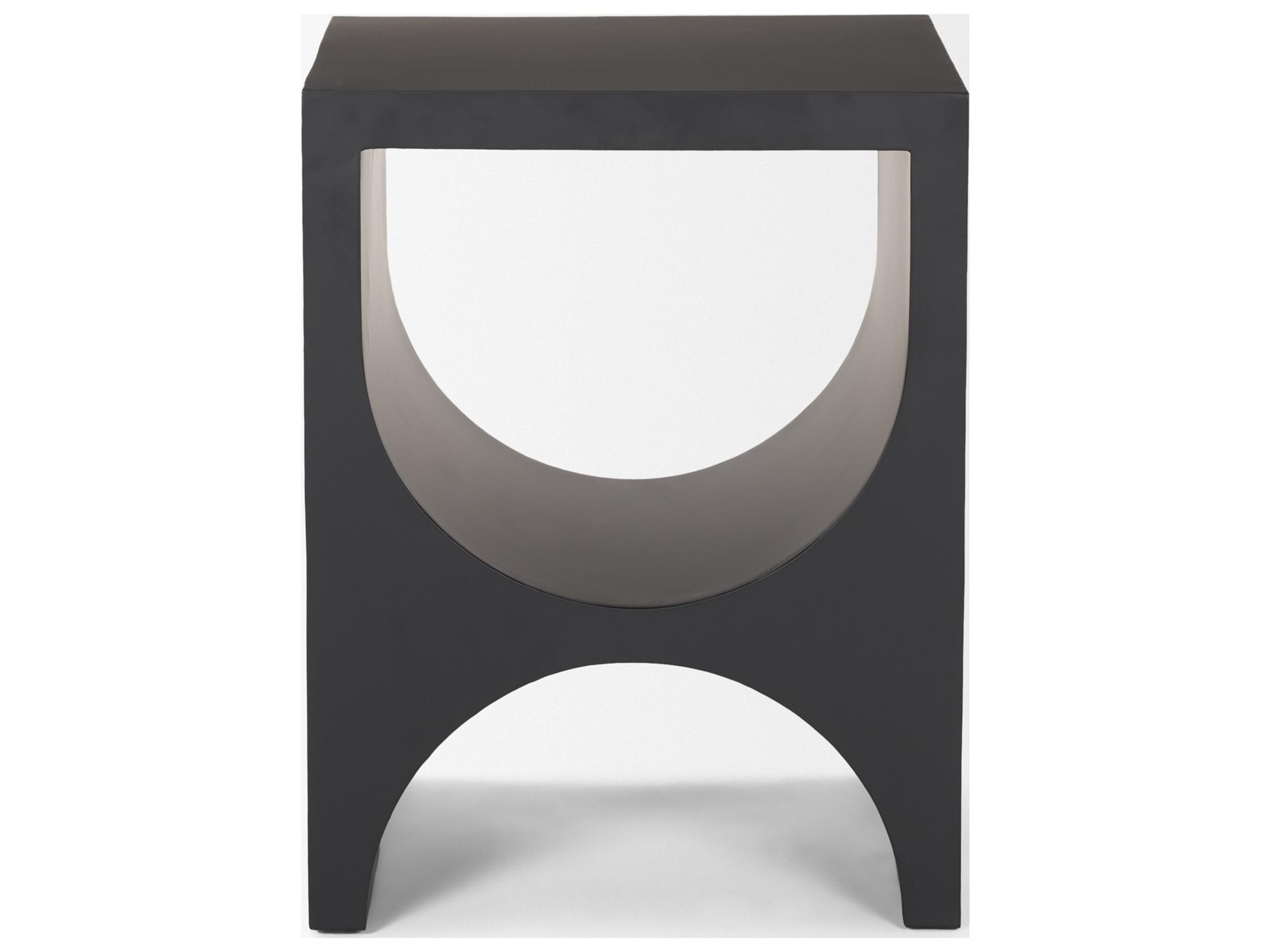 Mercana Sobi Matte Black Square Metal Side Table