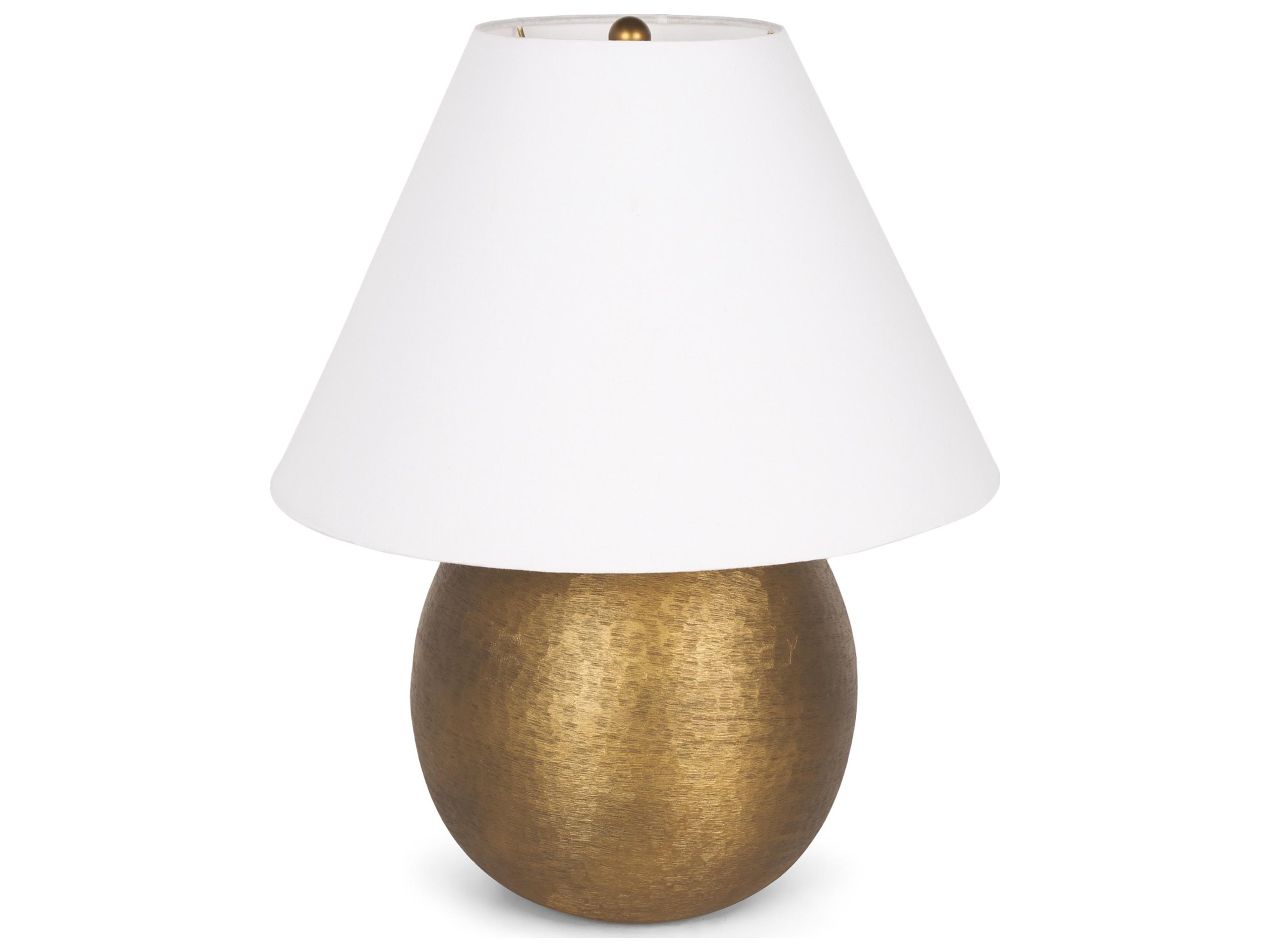 Sadiyah Antiqued Gold Brushed Metal w/ Cream Shade Table Lamp