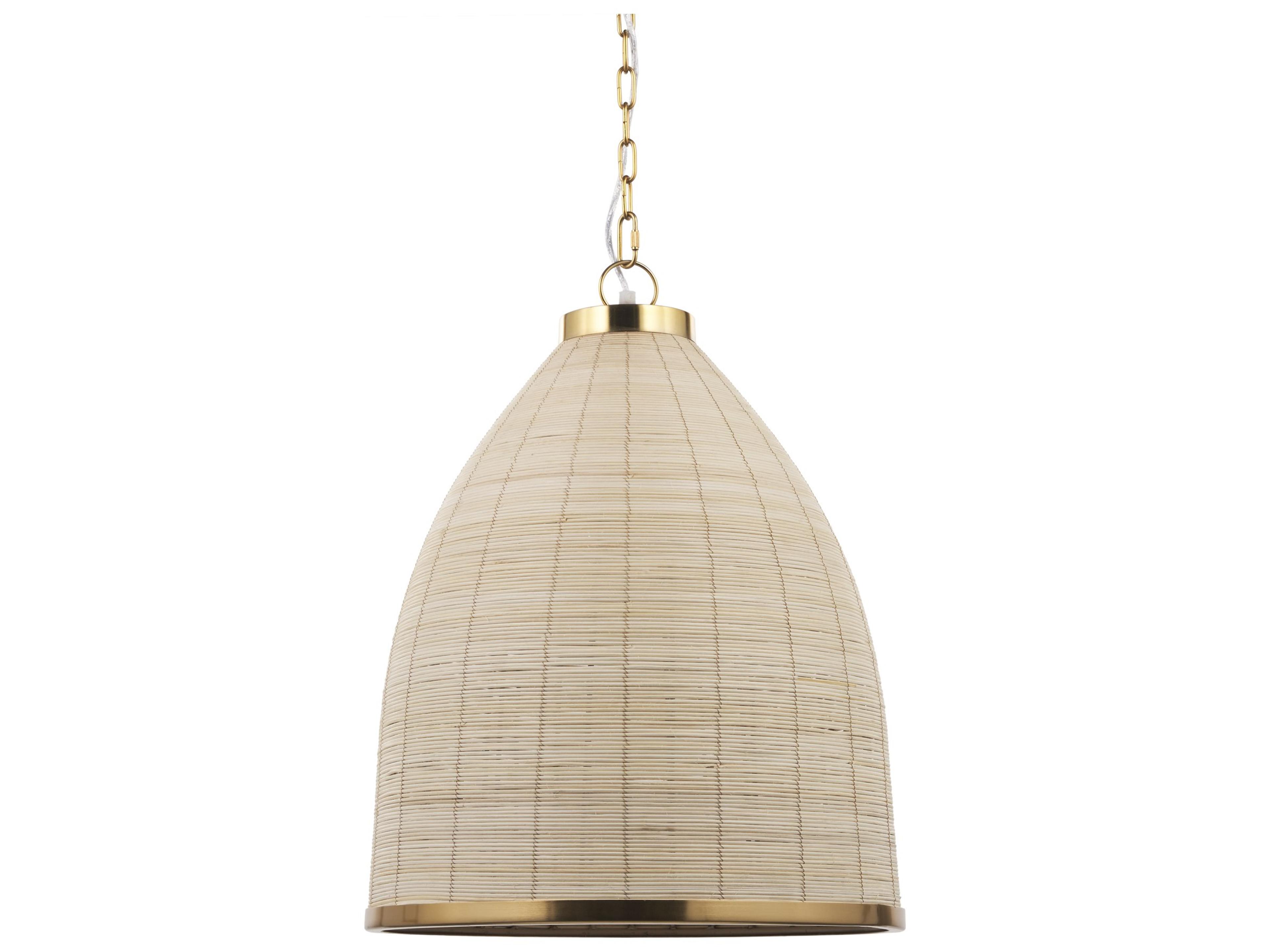 Mercana Saliha Cane w/ Brass Metal Pendant Light