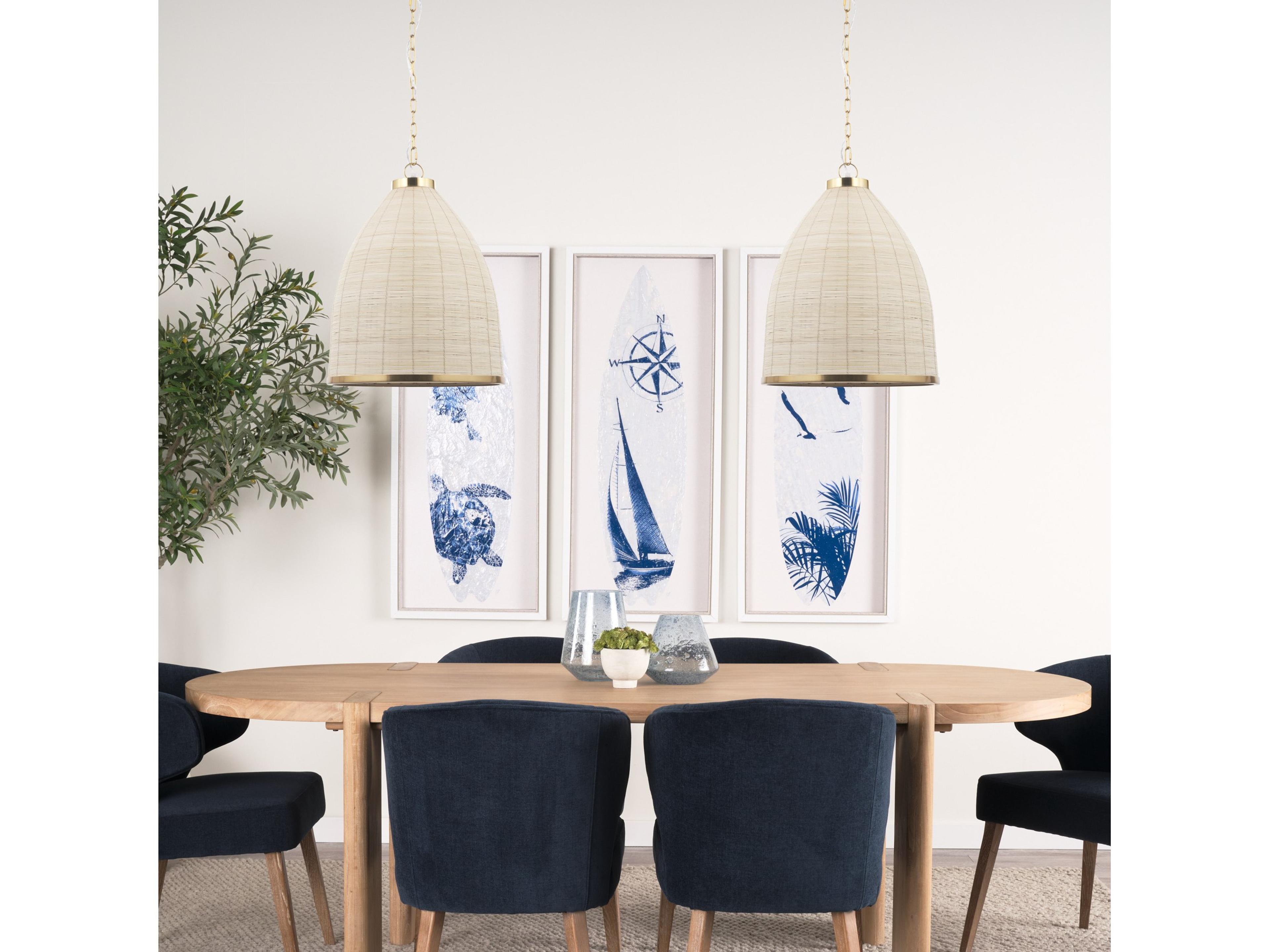 Mercana Saliha Cane w/ Brass Metal Pendant Light