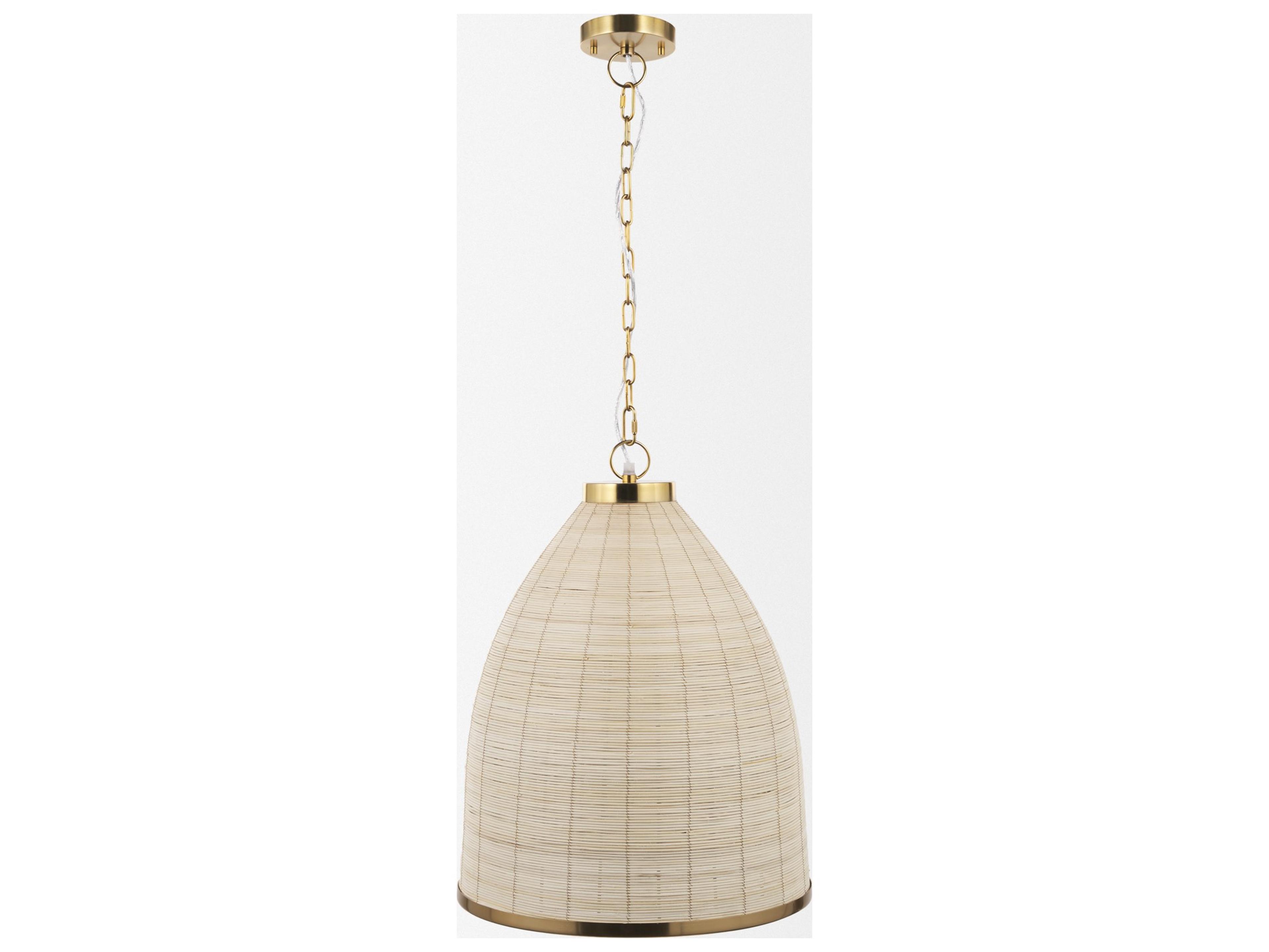 Mercana Saliha Cane w/ Brass Metal Pendant Light