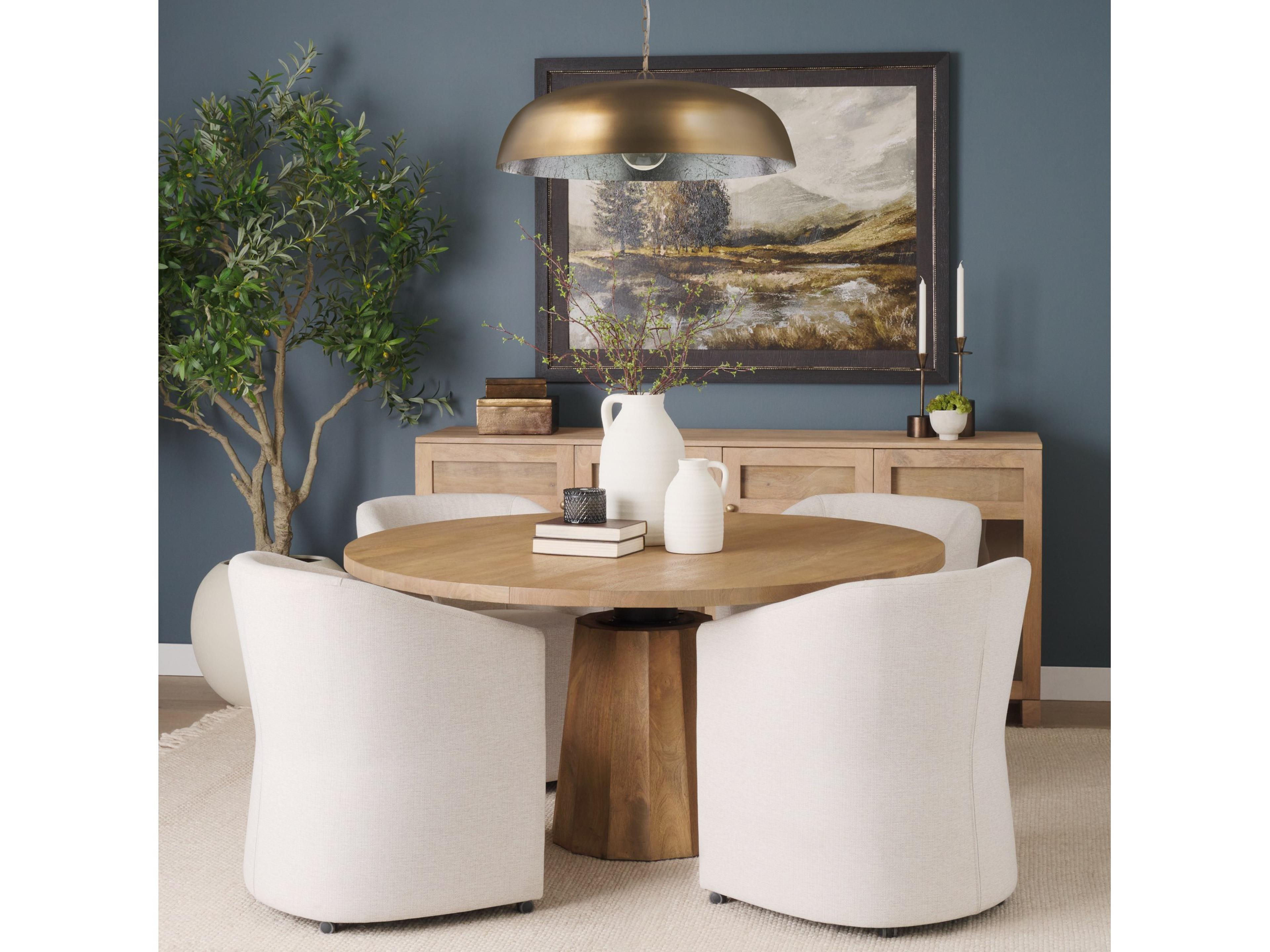 Mercana Sanne Antiqued Gold Metal w/ Silver Foil Wide Pendant Light