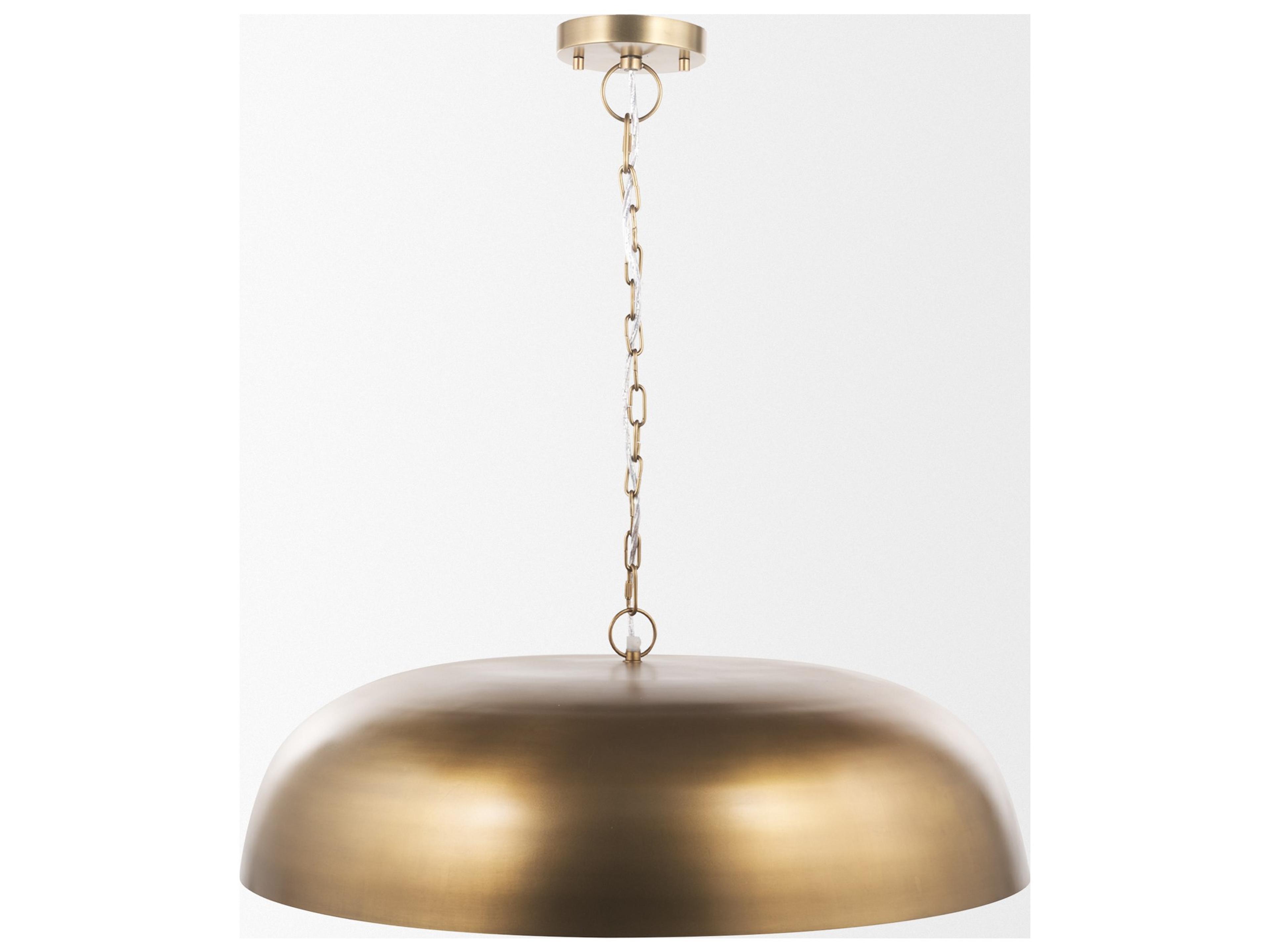 Mercana Sanne Antiqued Gold Metal w/ Silver Foil Wide Pendant Light