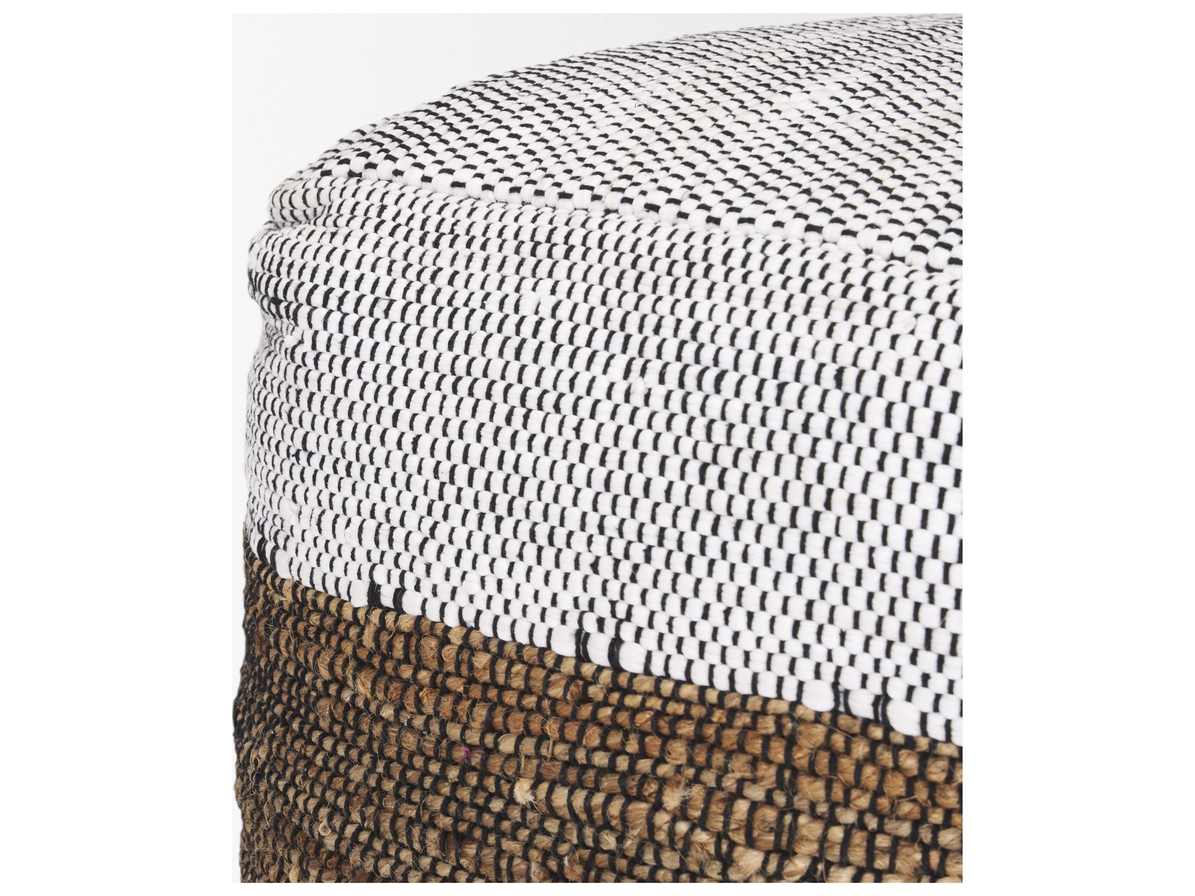 Mercana Samiya Jute w/ White Cotton Pouf