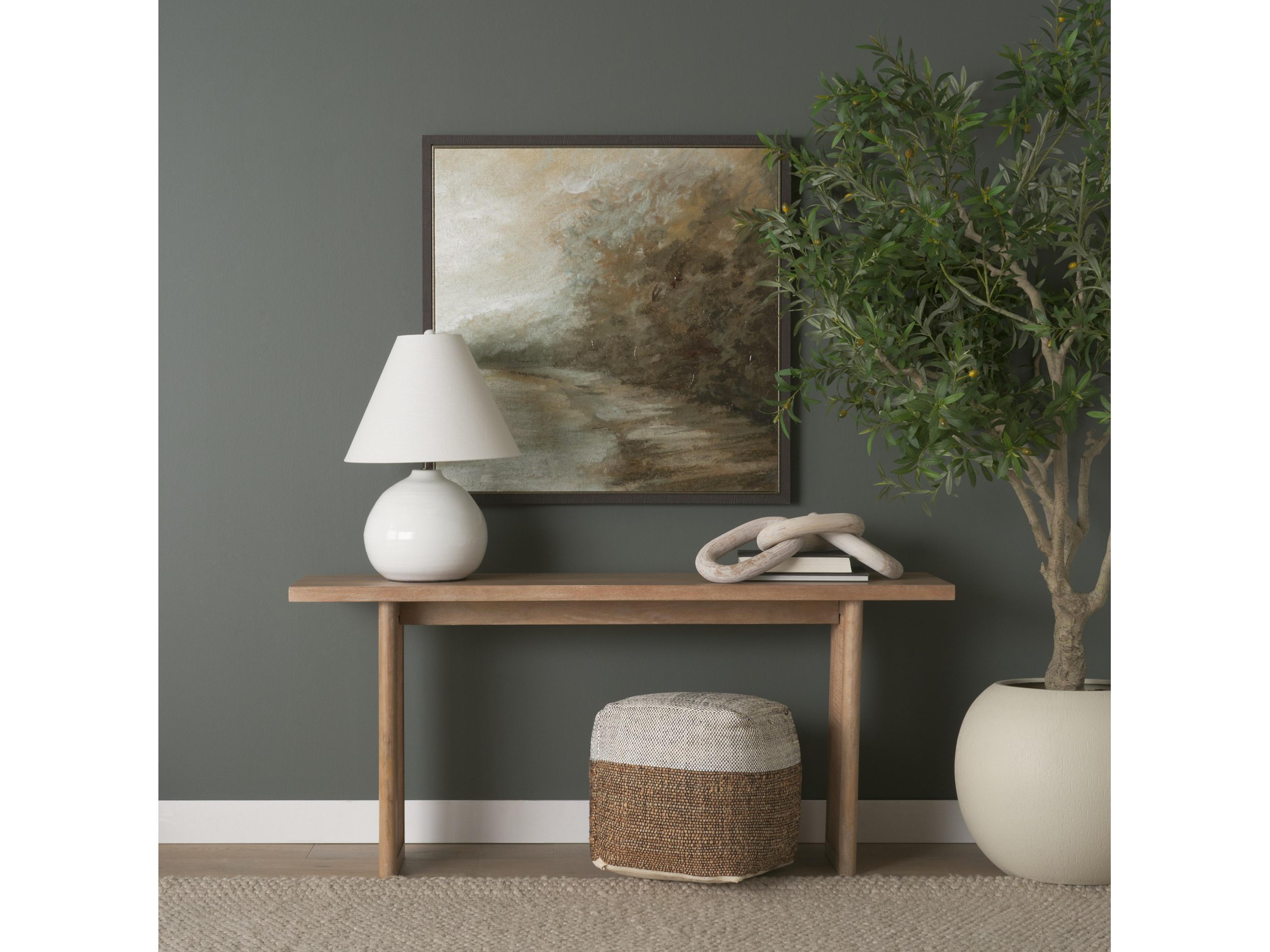 Mercana Samiya Jute w/ White Cotton Pouf