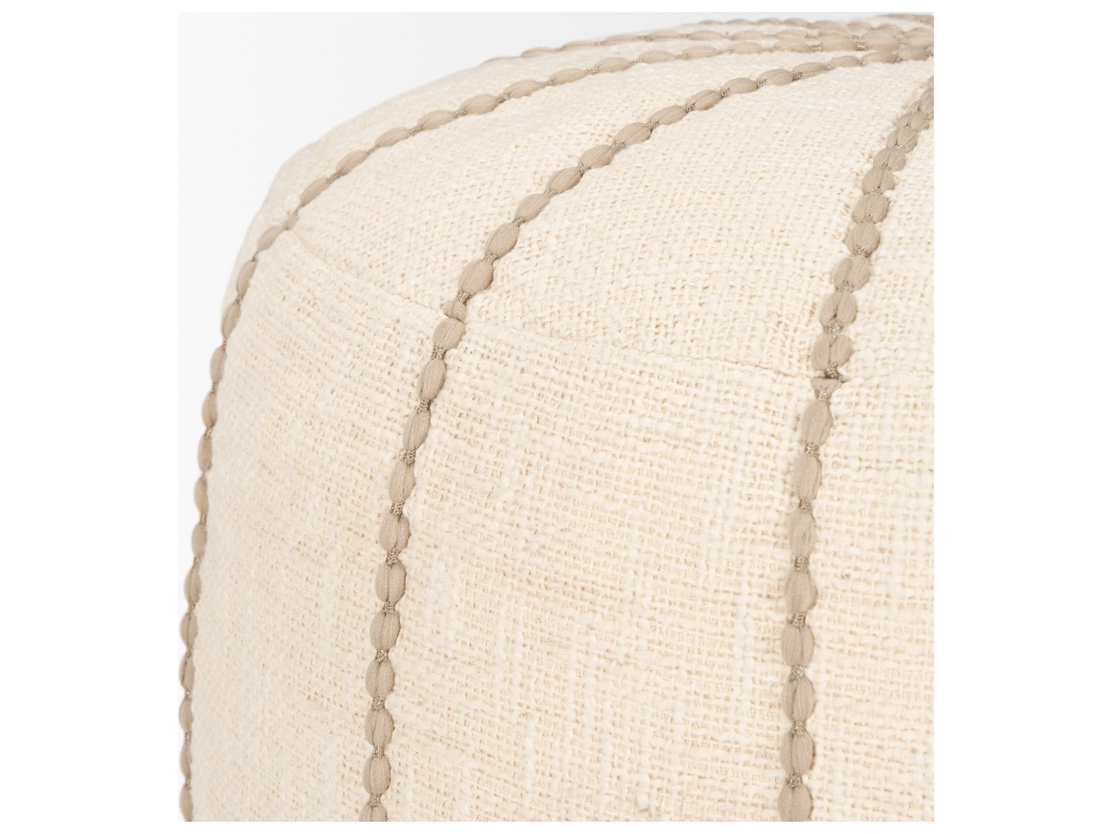 Mercana Sachi Beige w/ Stitching Pouf