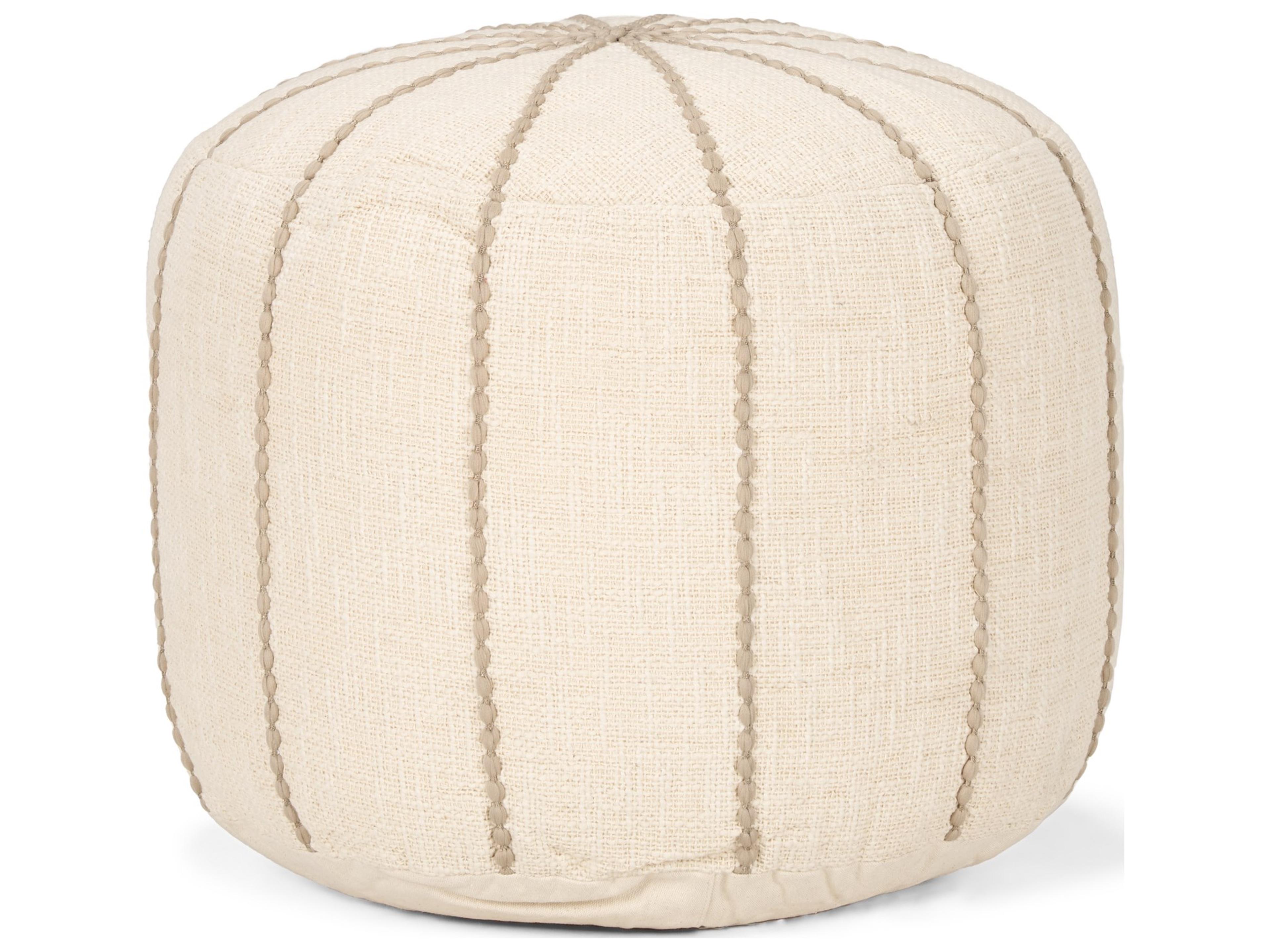 Mercana Sachi Beige w/ Stitching Pouf