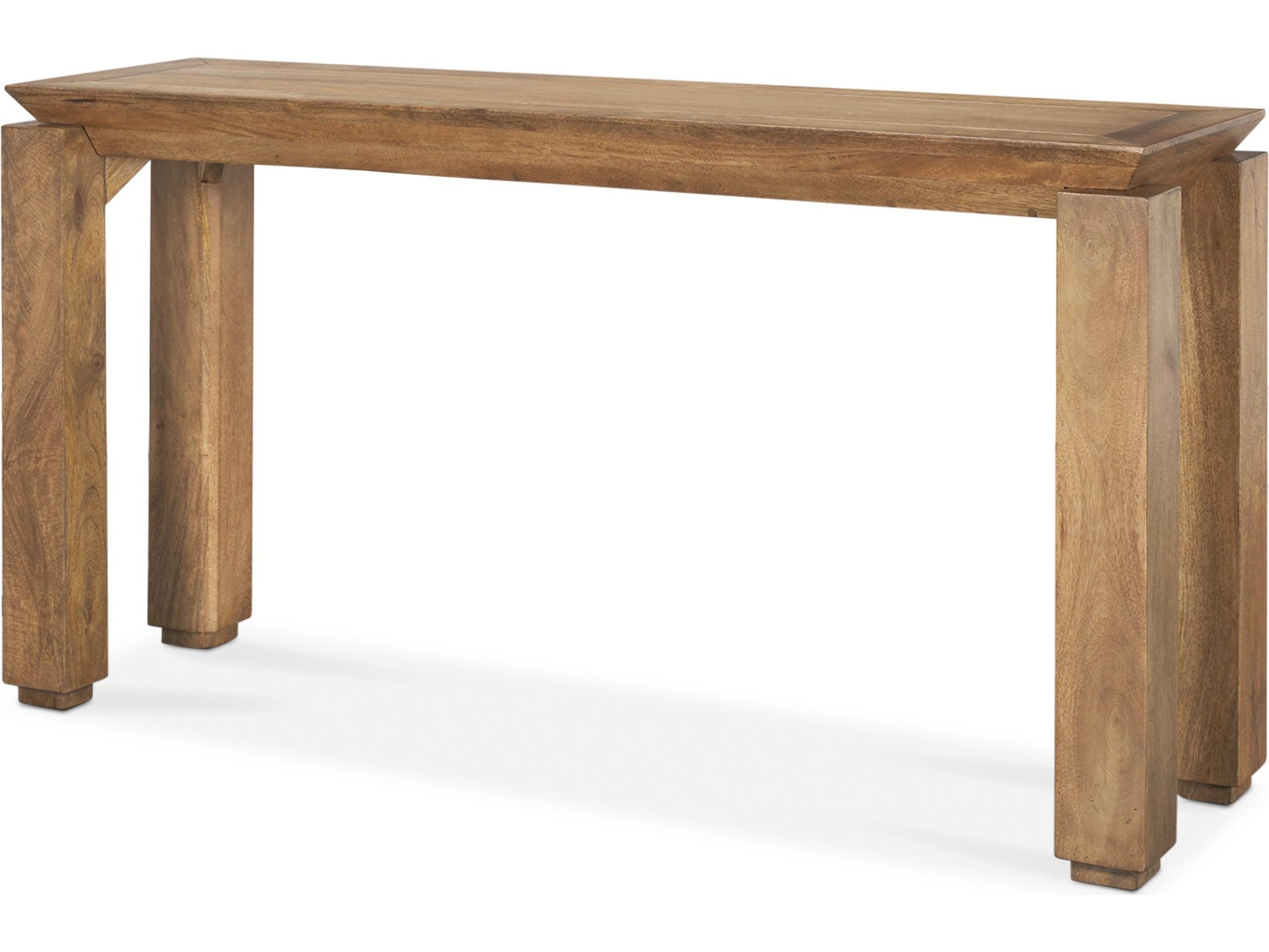 Sapphira Brown Wood Tapered Top Console Table