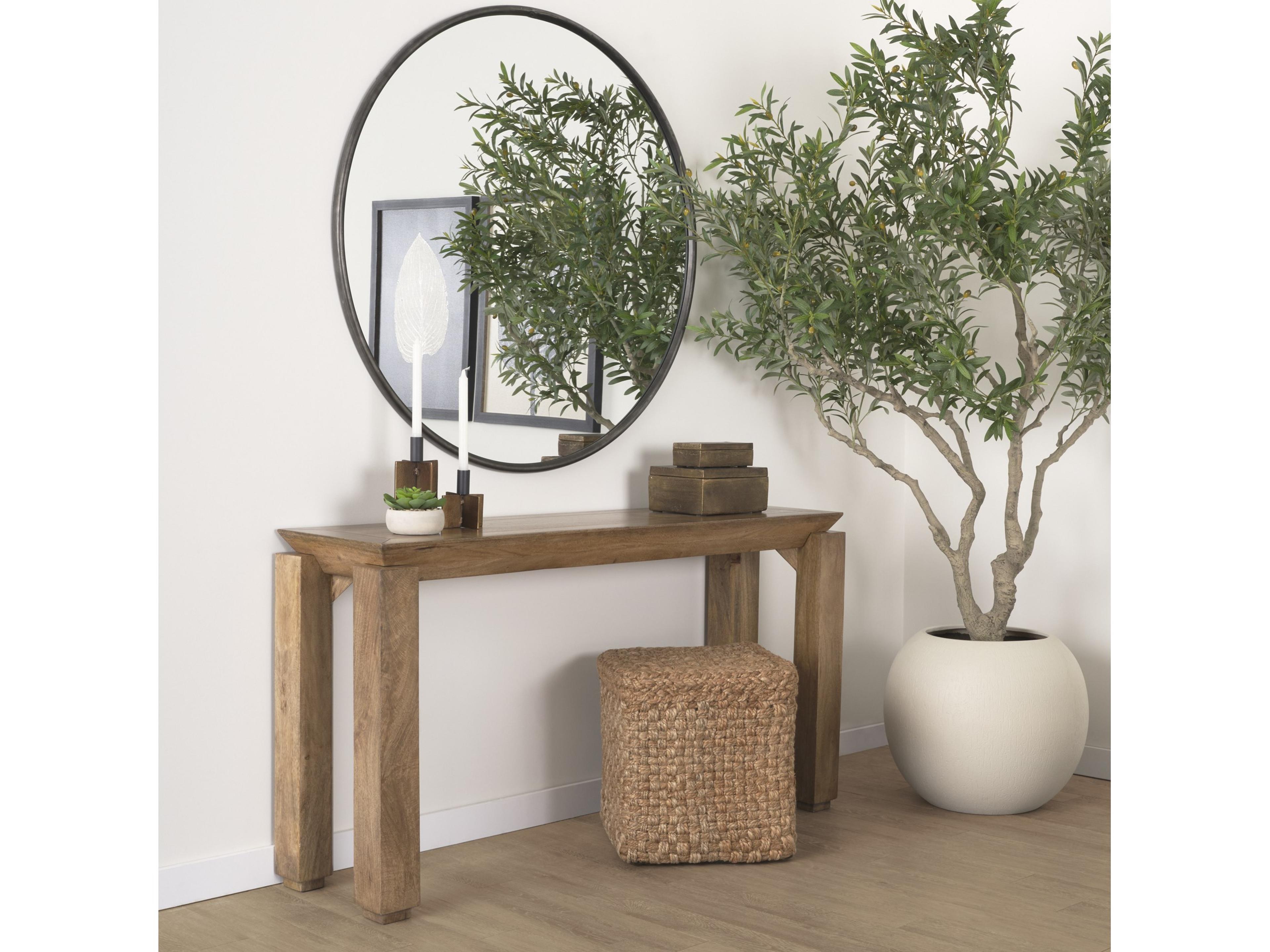 Mercana Sapphira Brown Wood Tapered Top Console Table