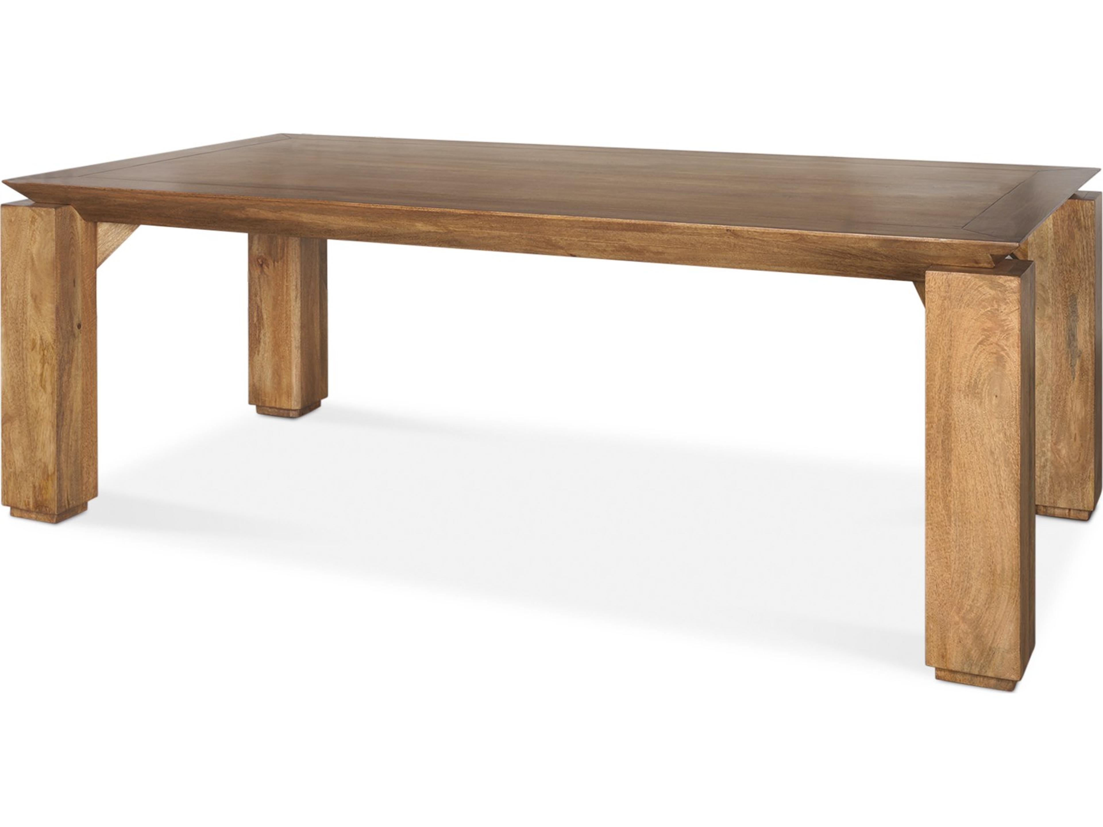Sapphira Brown Wood Tapered Top Rectangular Dining Table
