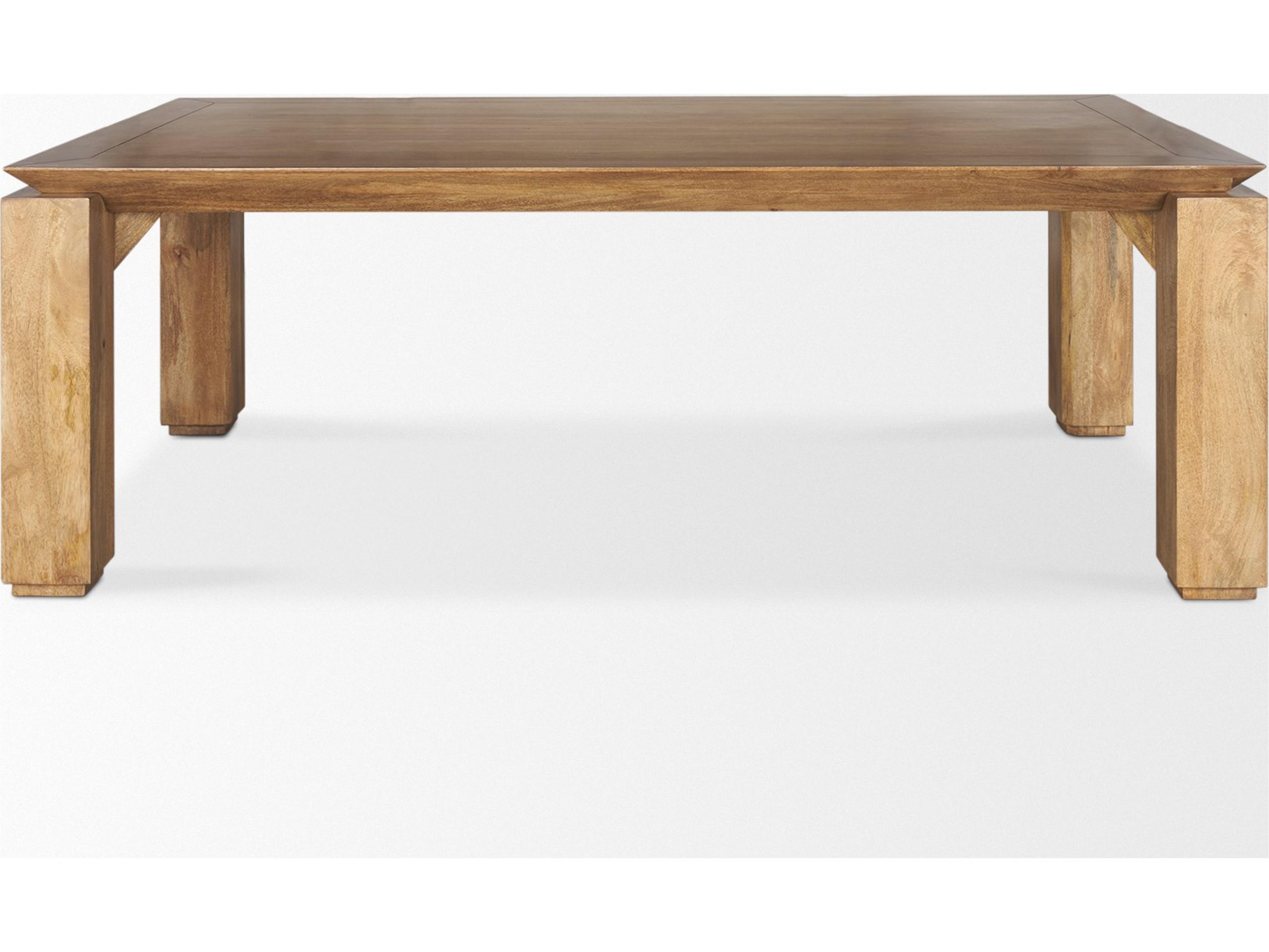 Mercana Sapphira Brown Wood Tapered Top Rectangular Dining Table