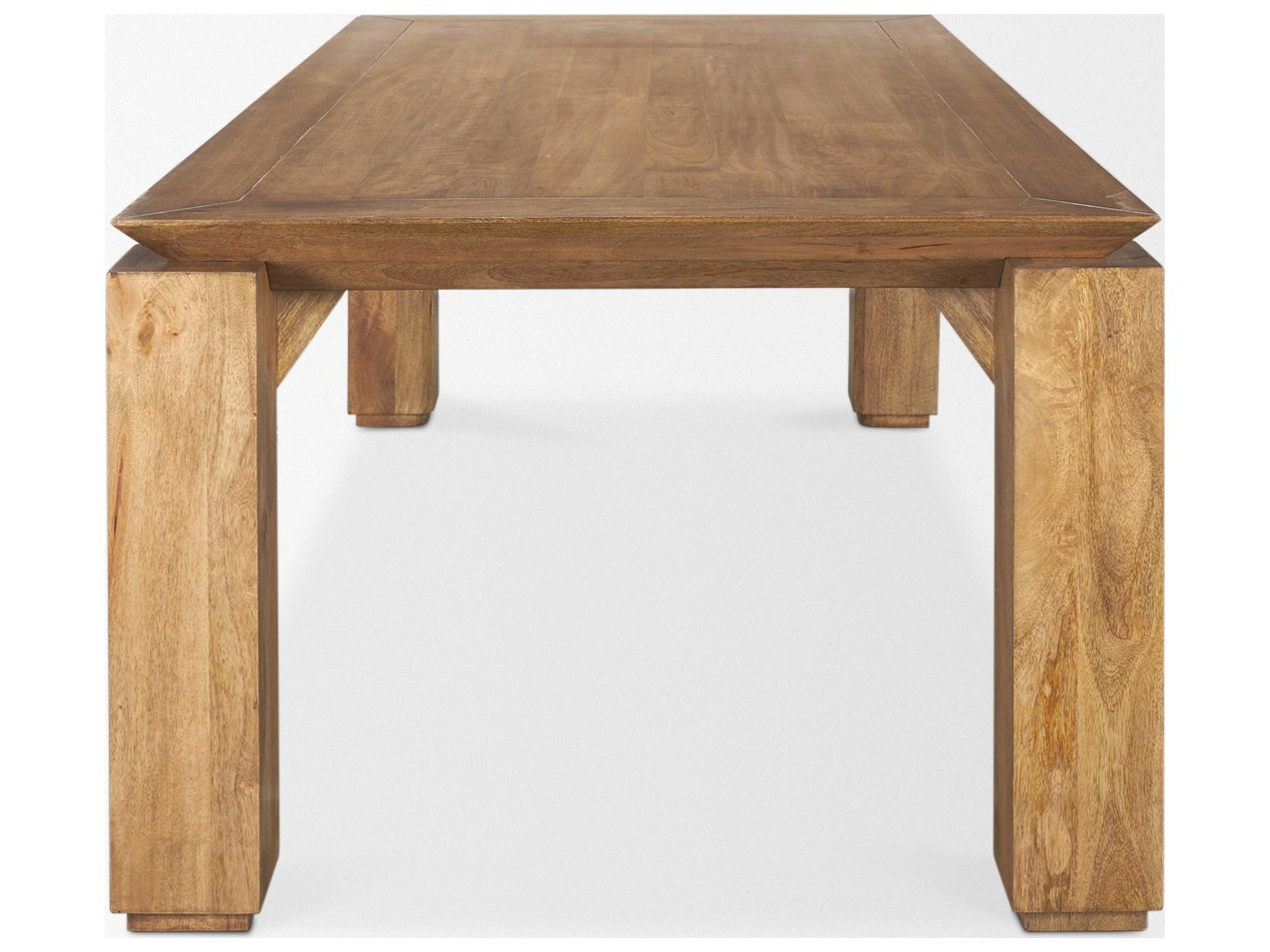 Mercana Sapphira Brown Wood Tapered Top Rectangular Dining Table