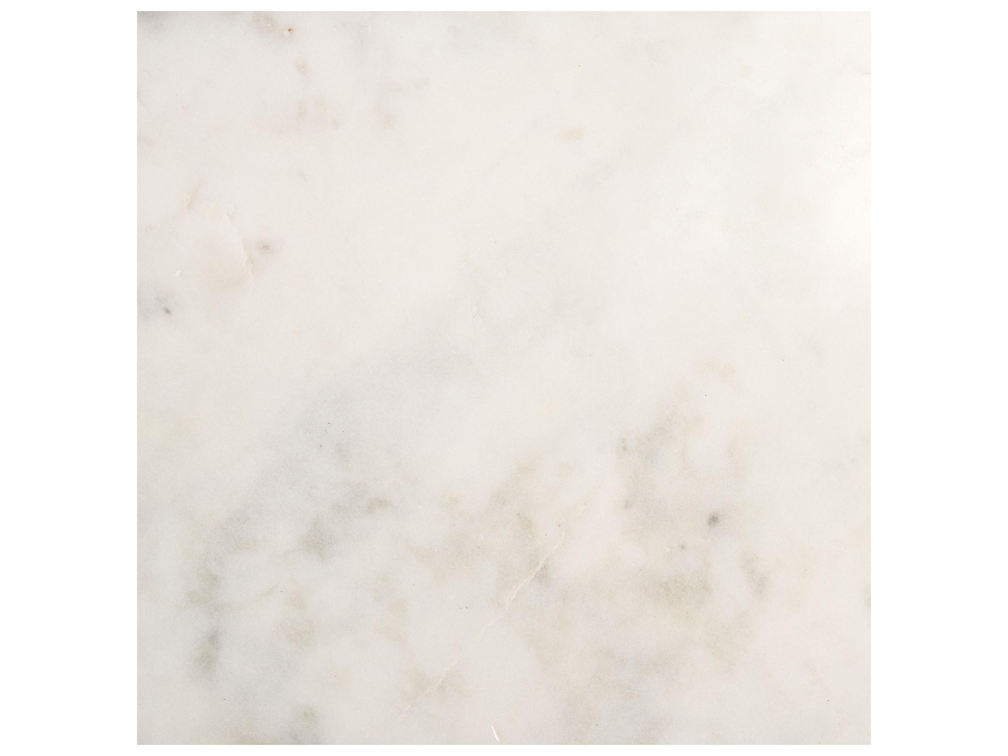 Mercana Satima White Marble w/ Gold Metal Round Fluted Accent Table