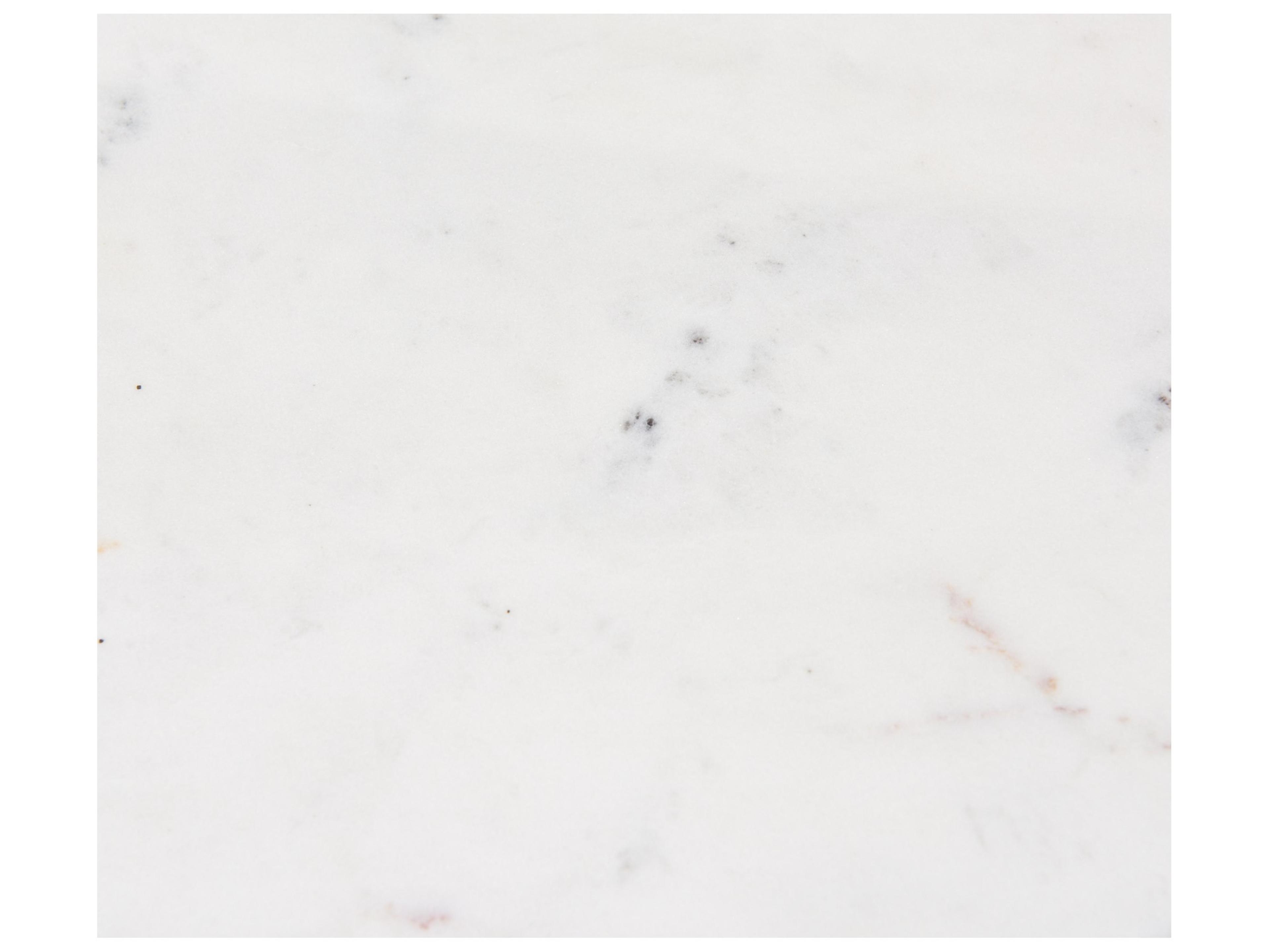 Mercana Maxwell 48L x 48W x 30H Round White Marble Top w/ Black Metal and Wood Pedestal Base Dining Table