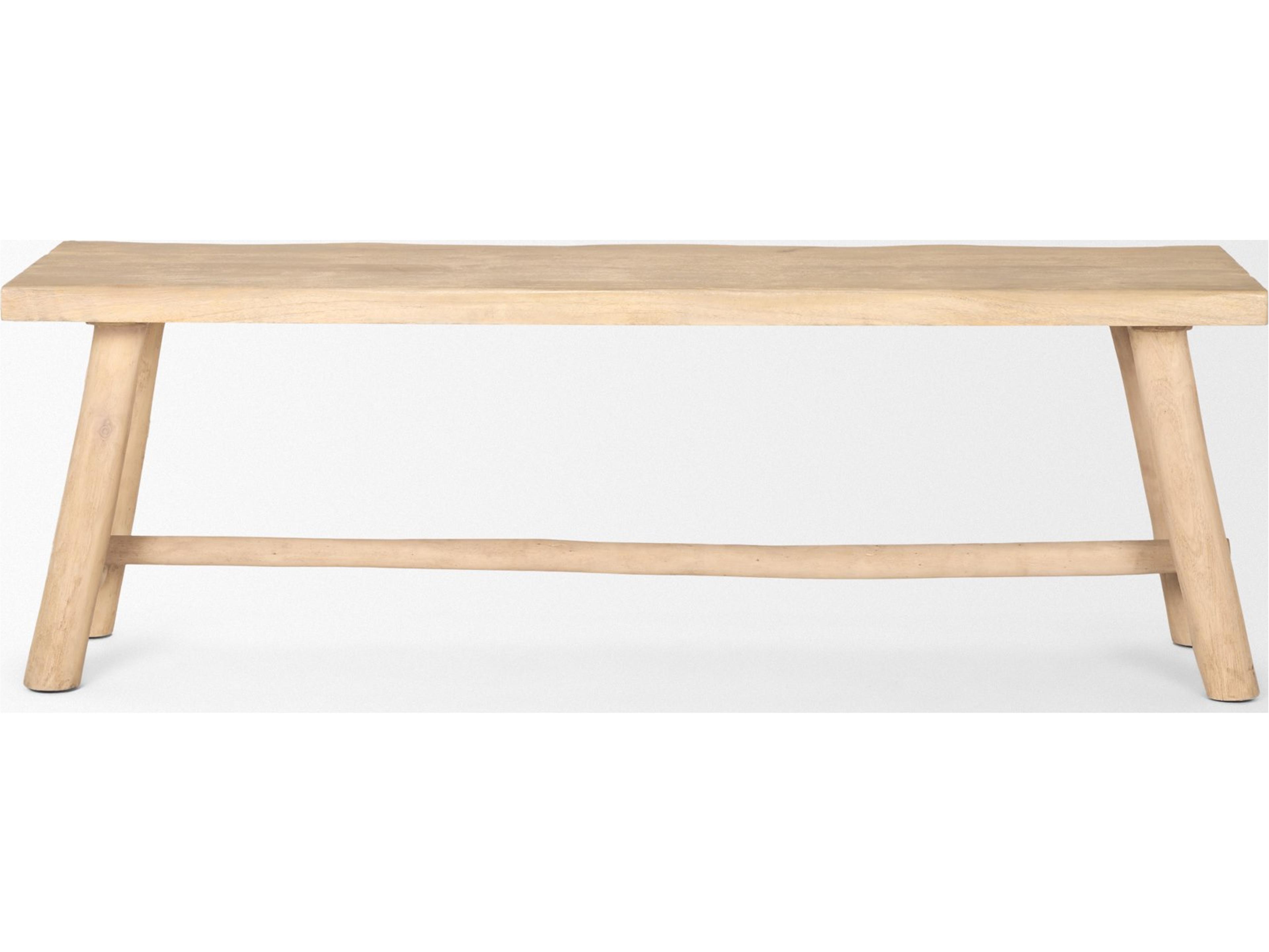 Mercana Sekou Light Brown Wooden Craftsman Bench