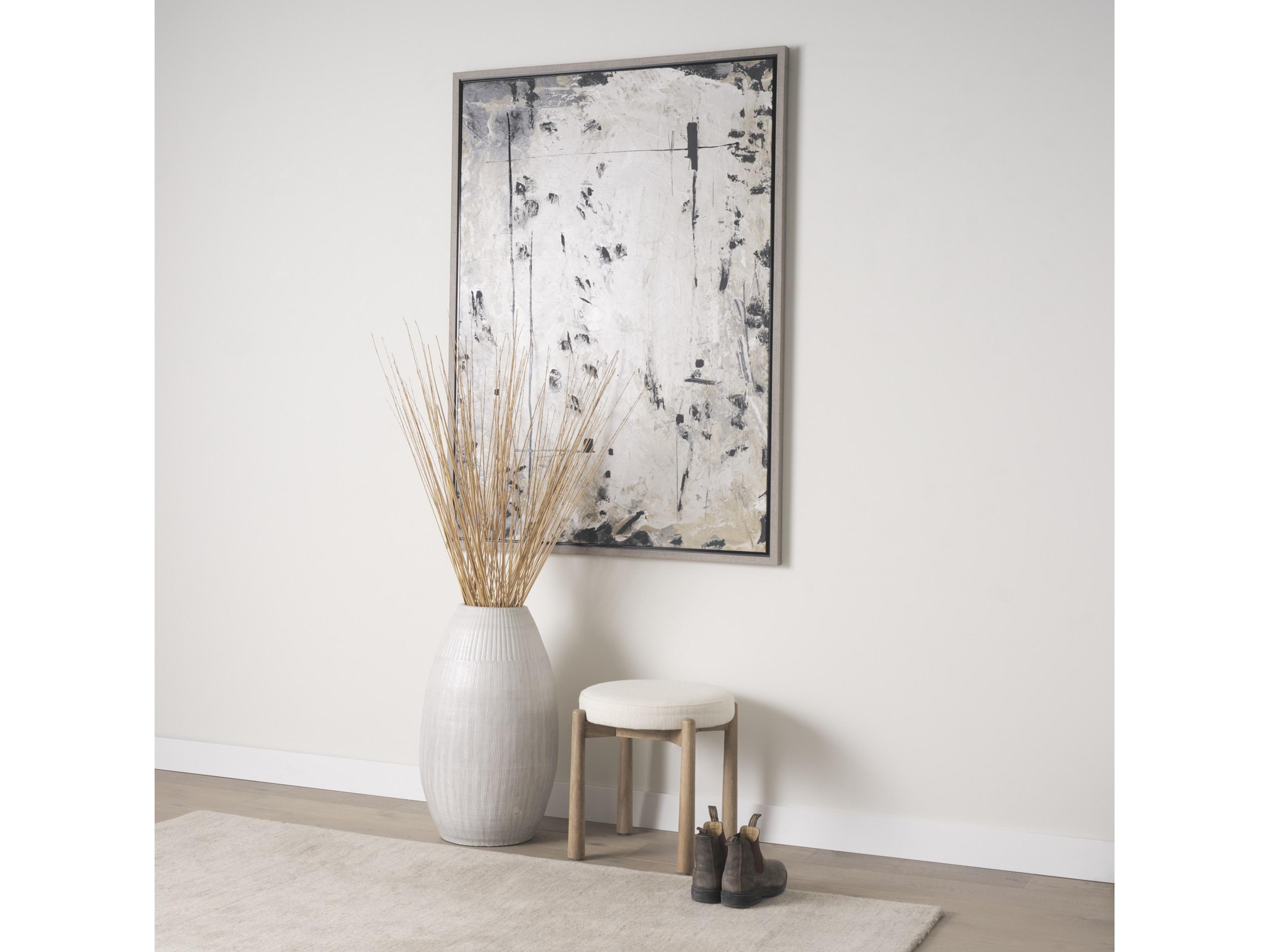 Mercana Shaiden Brown Wood w/ Cream Fabric Stool