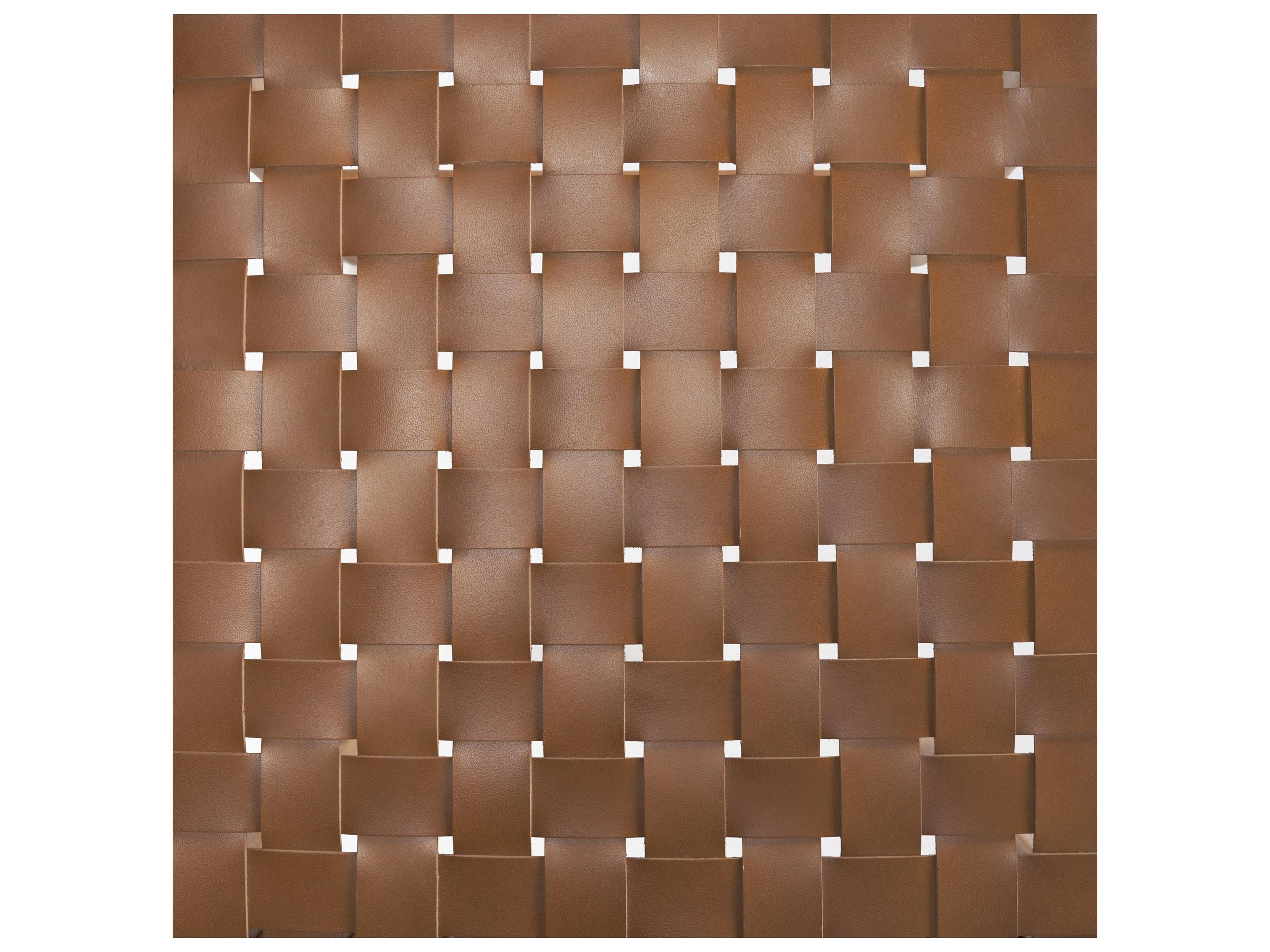 Mercana Shane Brown Wood w/ Woven Brown Leather Dining Armchair