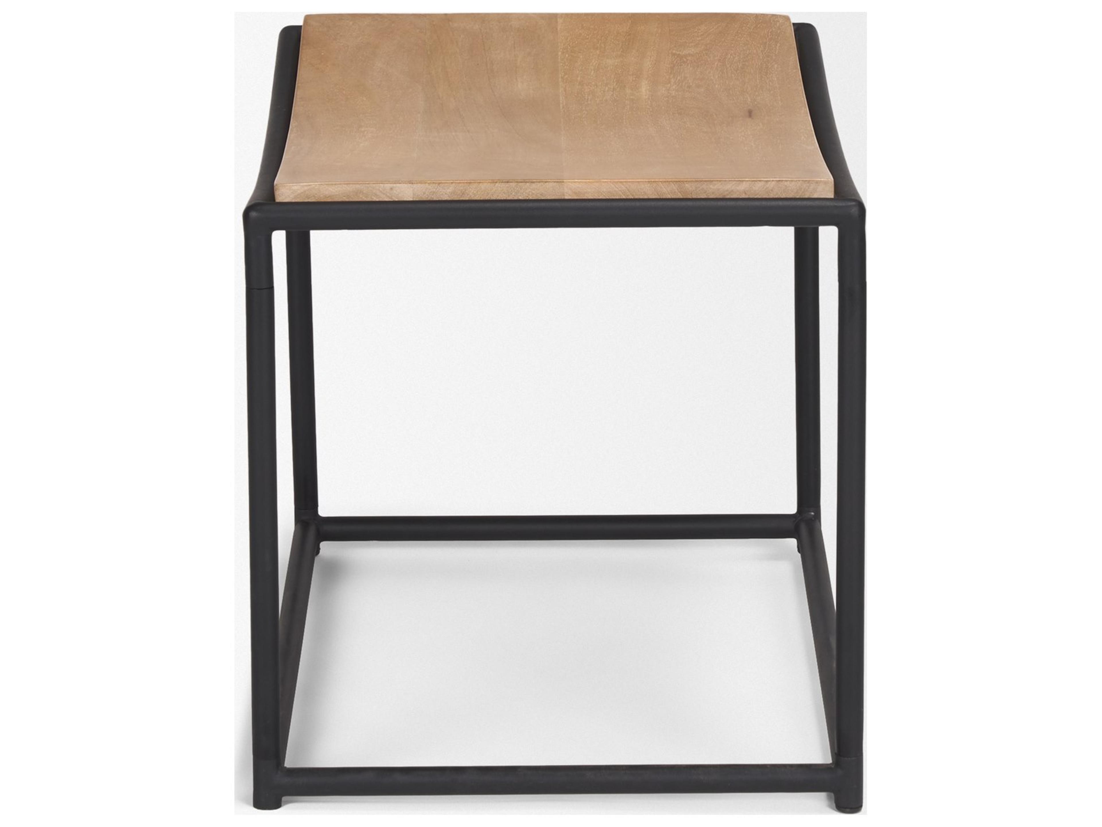 Mercana Taniel Light Brown Wood w/ Black Metal Stool