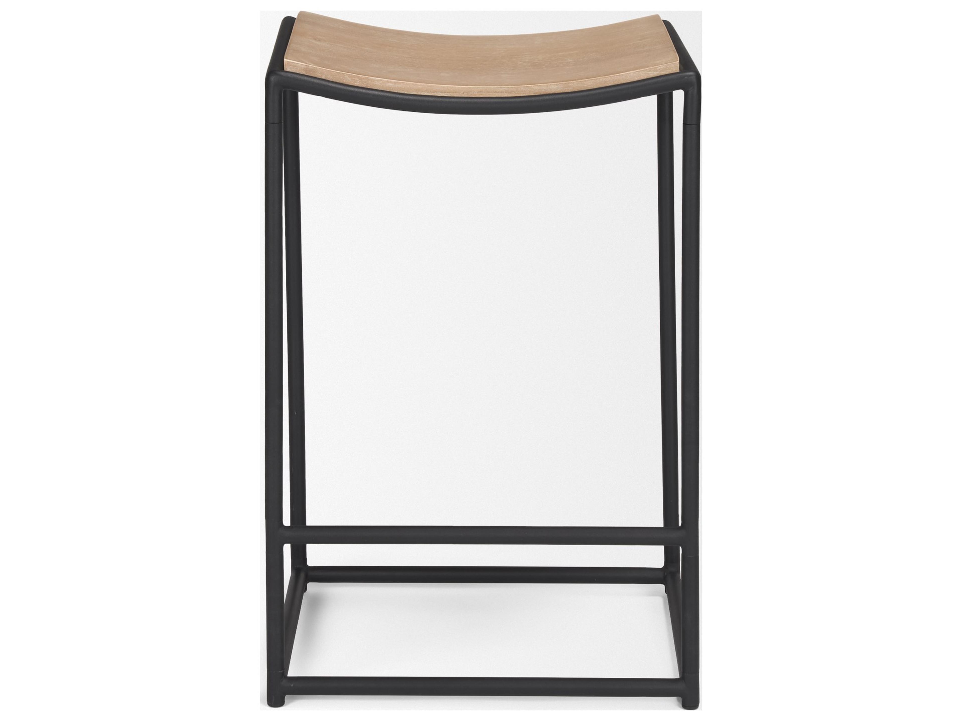 Mercana Taniel Light Brown Wood w/ Black Metal Counter Stool