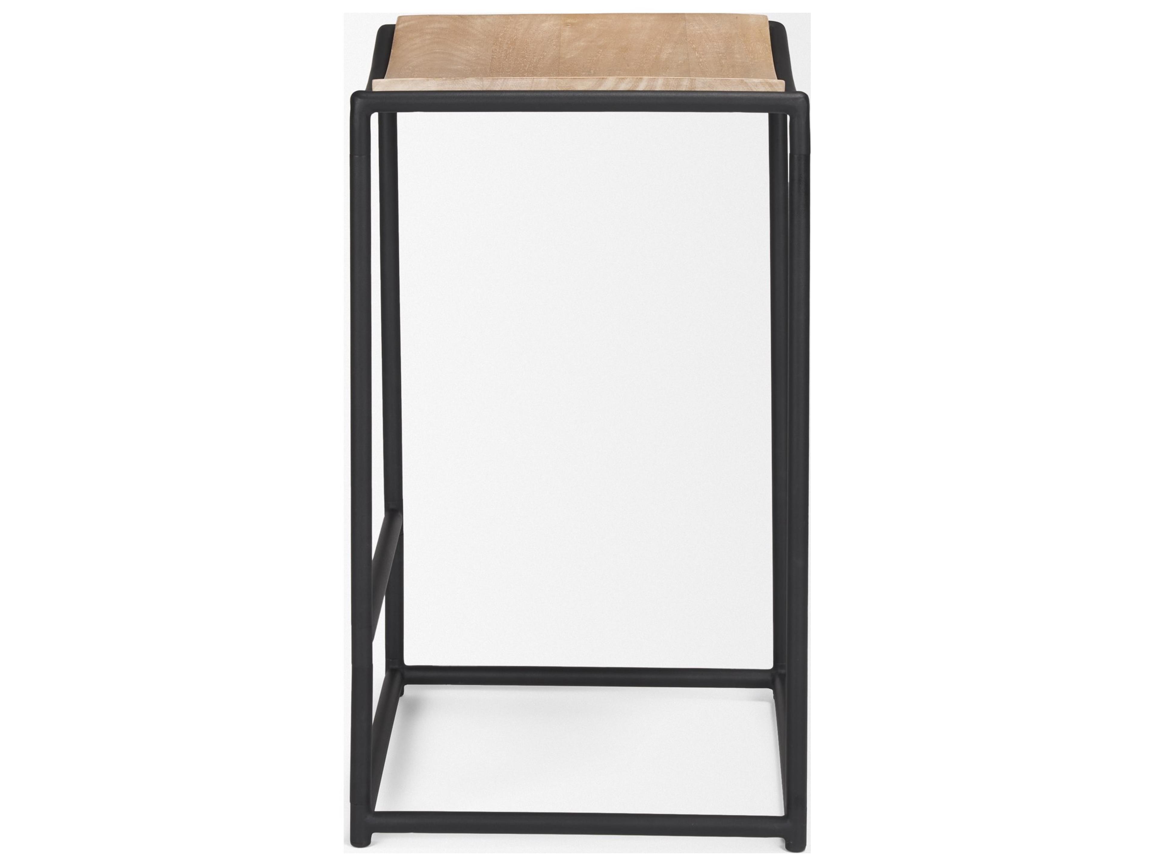 Mercana Taniel Light Brown Wood w/ Black Metal Counter Stool