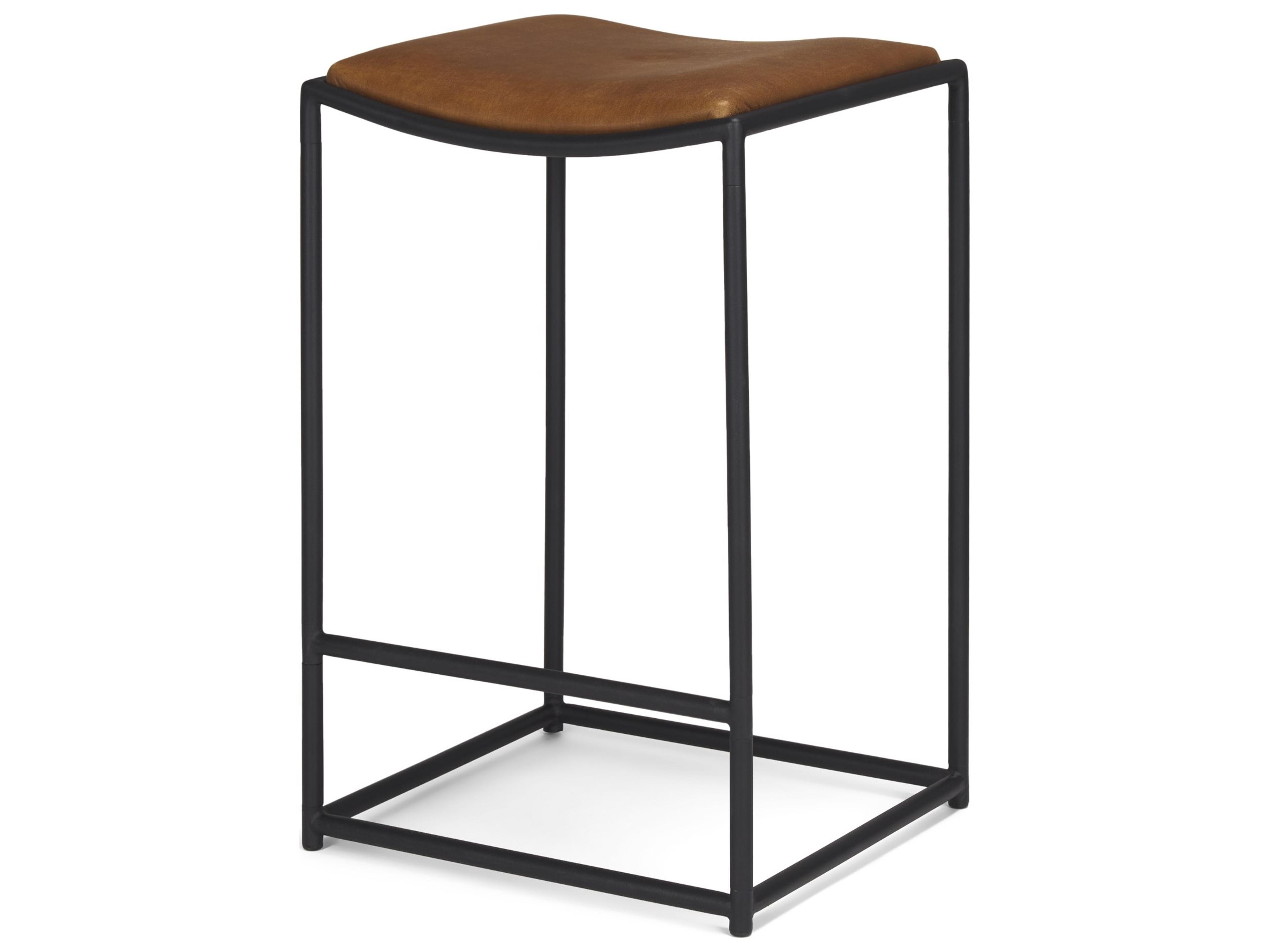 Taniel Brown Leather w/ Black Metal Counter Stool