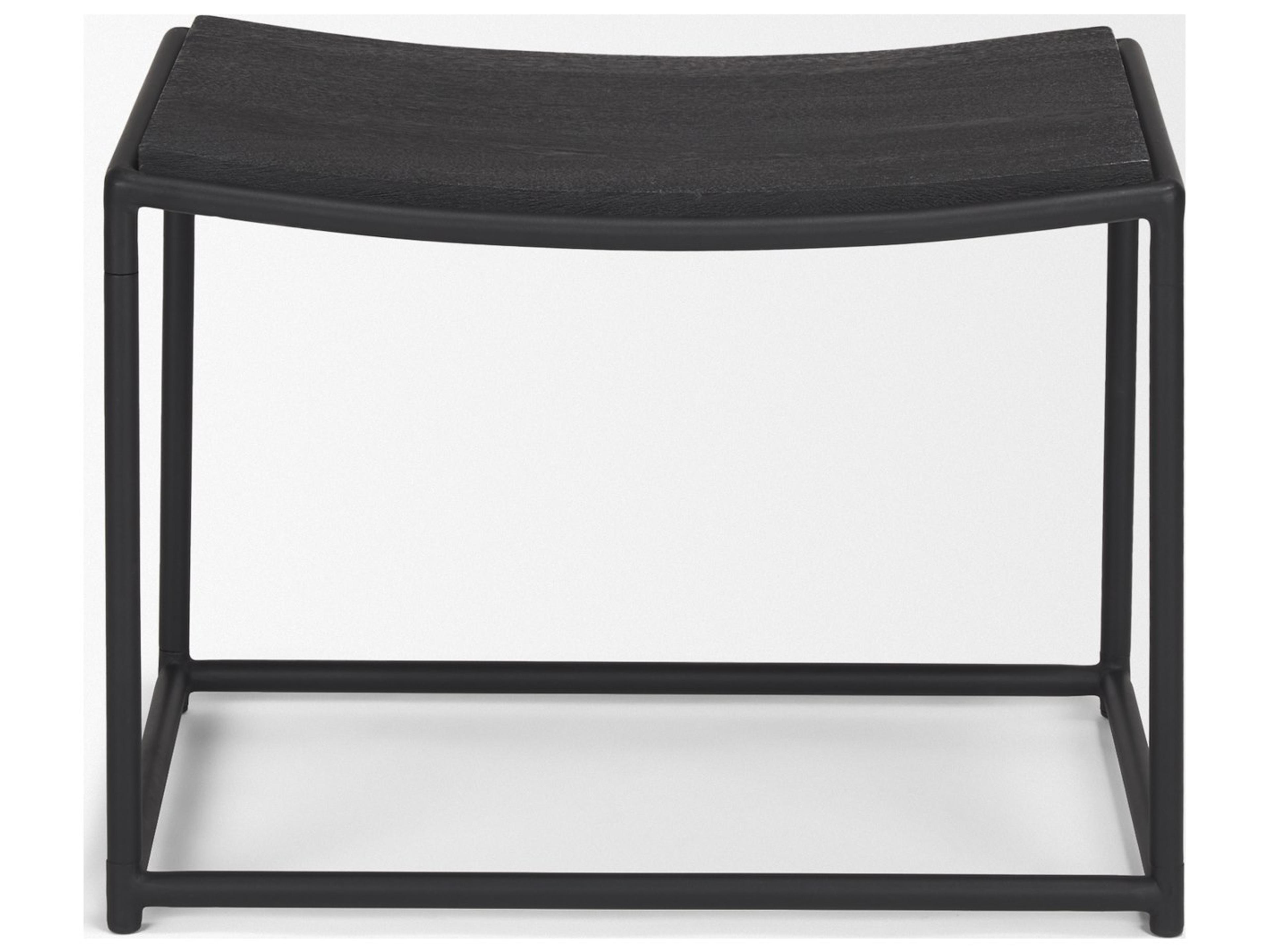 Mercana Taniel Textured Black Wood w/ Black Metal Stool