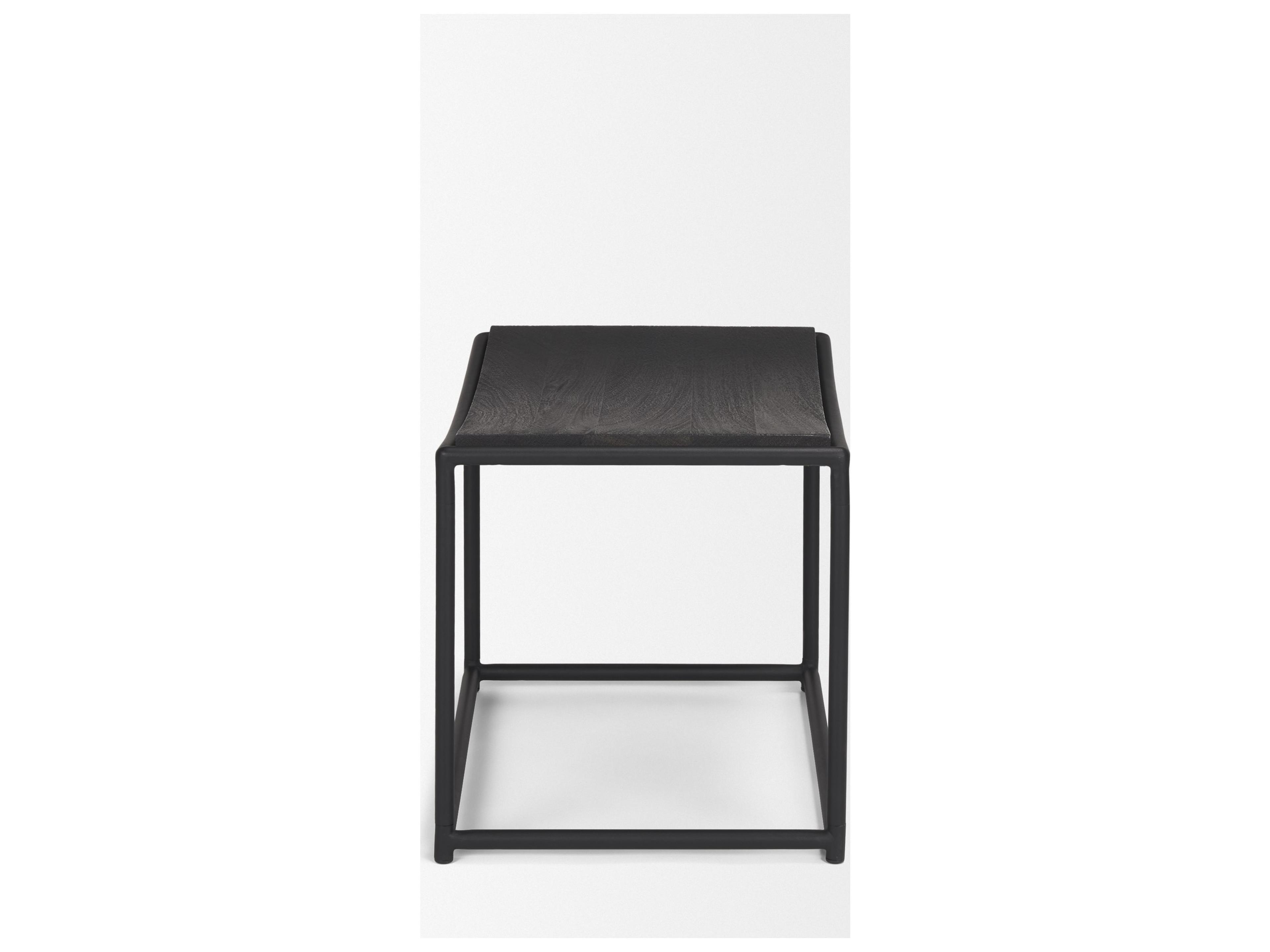 Mercana Taniel Textured Black Wood w/ Black Metal Stool