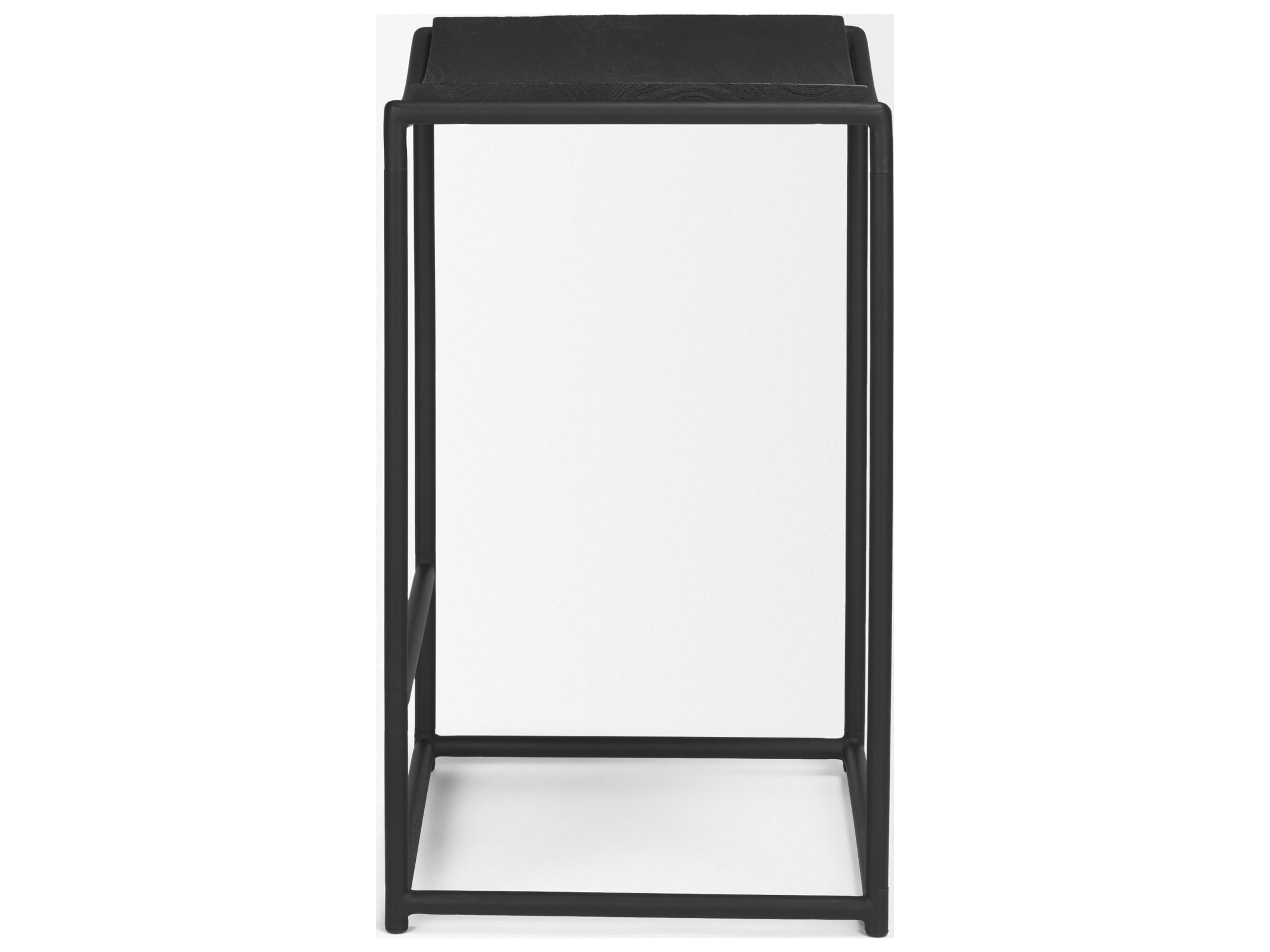 Mercana Taniel Textured Black Wood w/ Black Metal Counter Stool