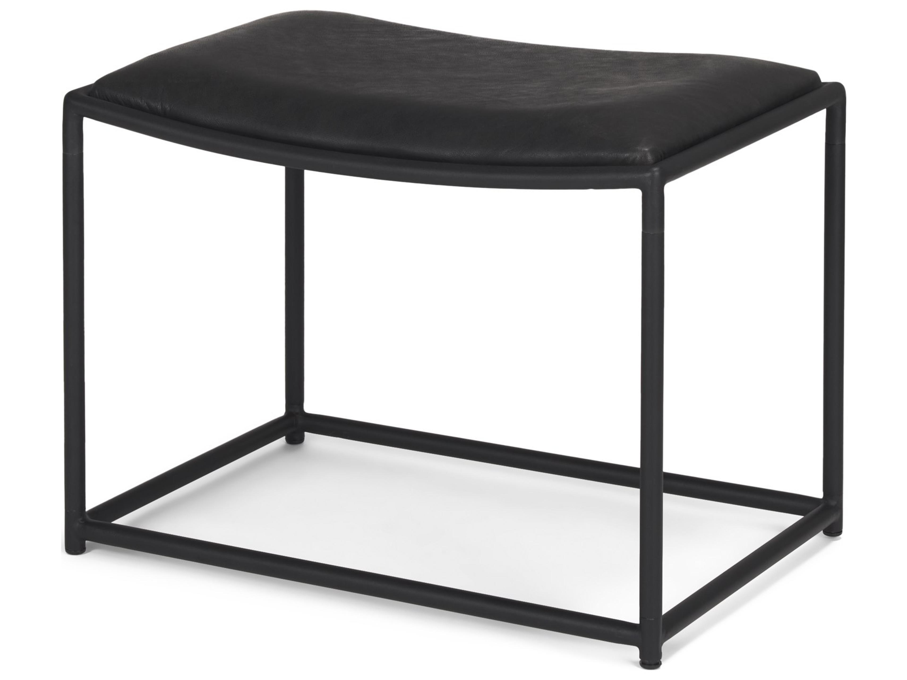 Taniel Black Leather w/ Black Metal Stool