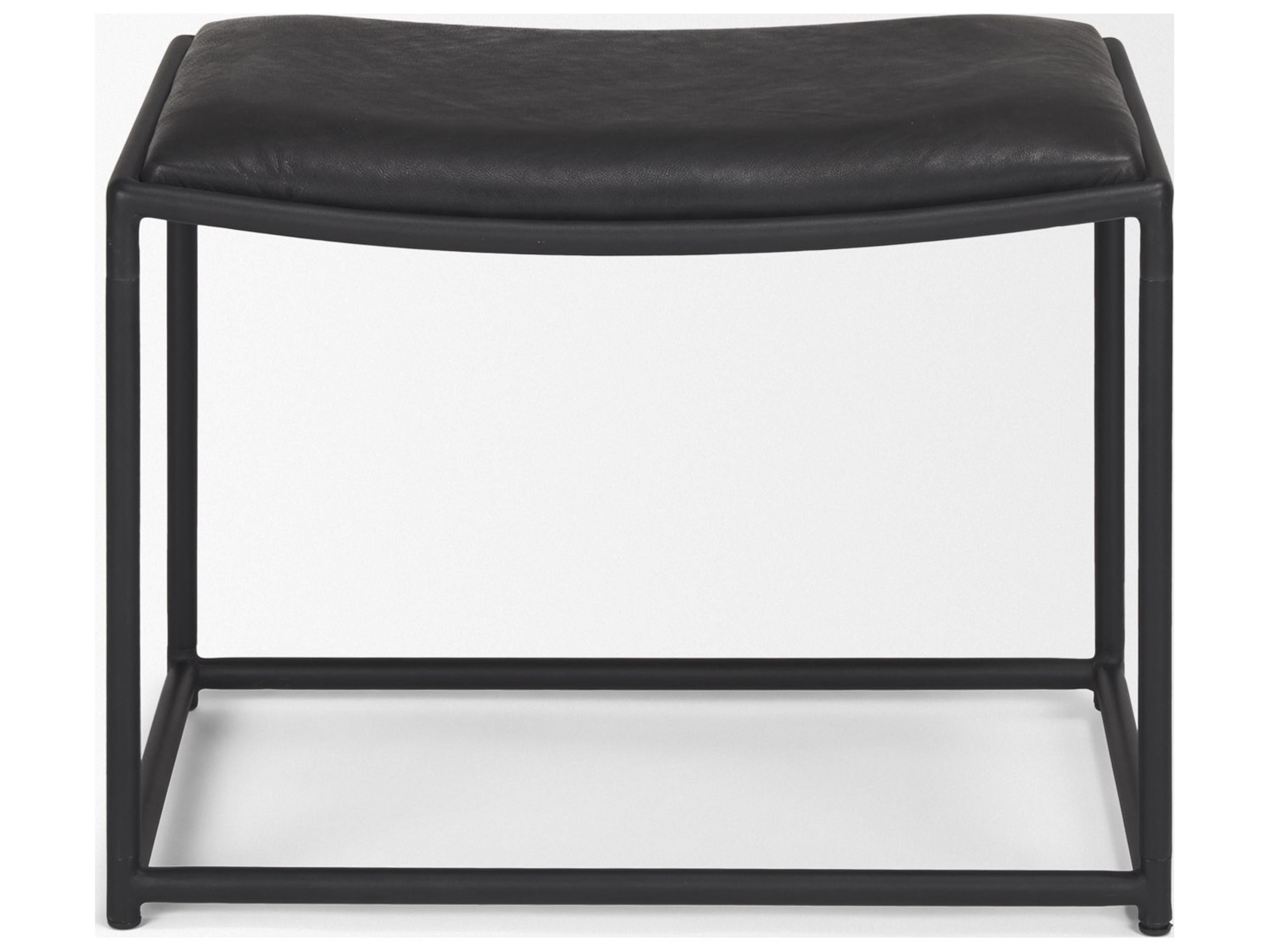 Mercana Taniel Black Leather w/ Black Metal Stool