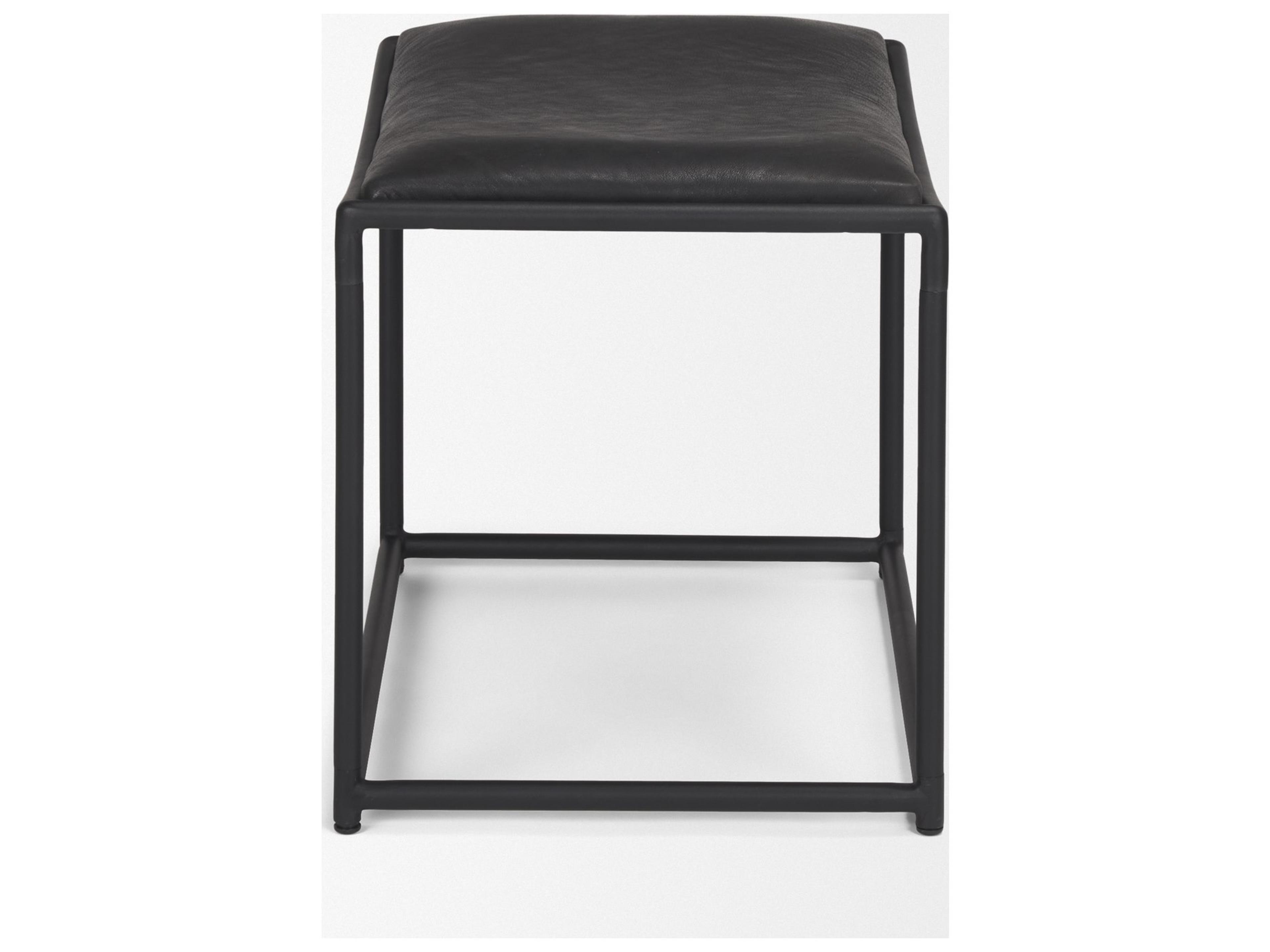 Mercana Taniel Black Leather w/ Black Metal Stool
