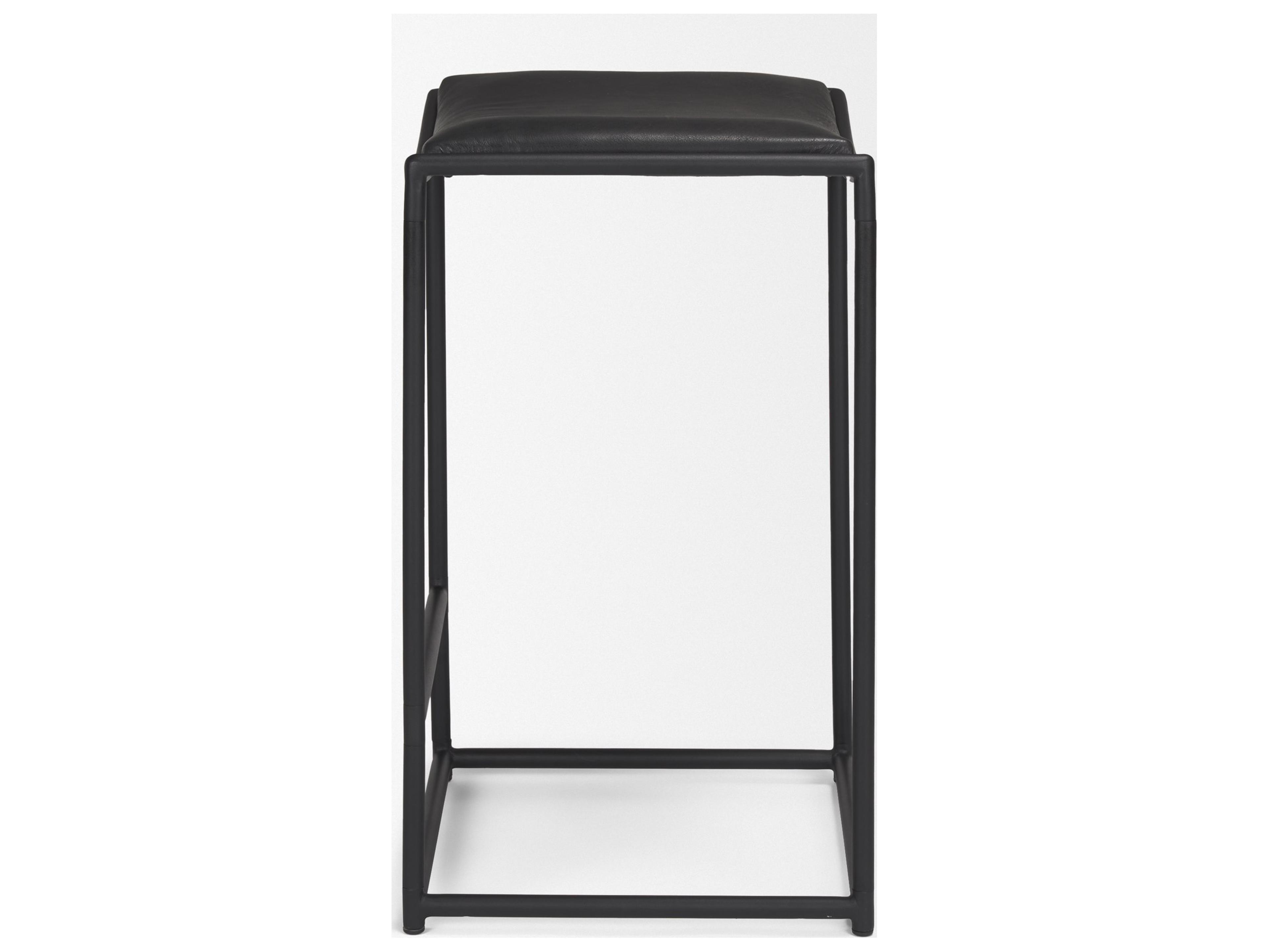 Mercana Taniel Black Leather w/ Black Metal Counter Stool